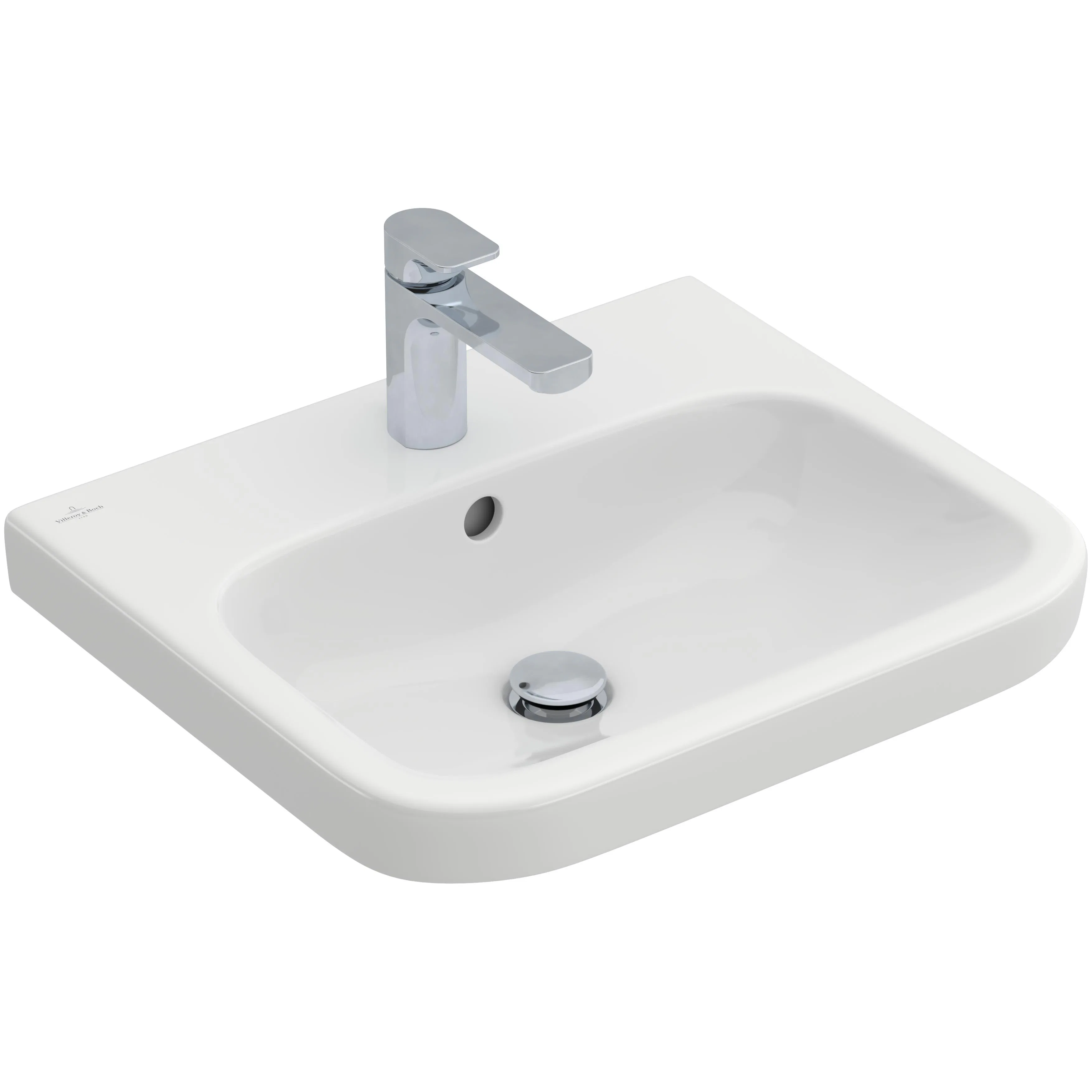 Tvättställ villeroy & Boch Architectura 418855R1 Vit Alpin CeramicPlus, Med Bräddavlopp, 550 mm, för Trehålsblandare