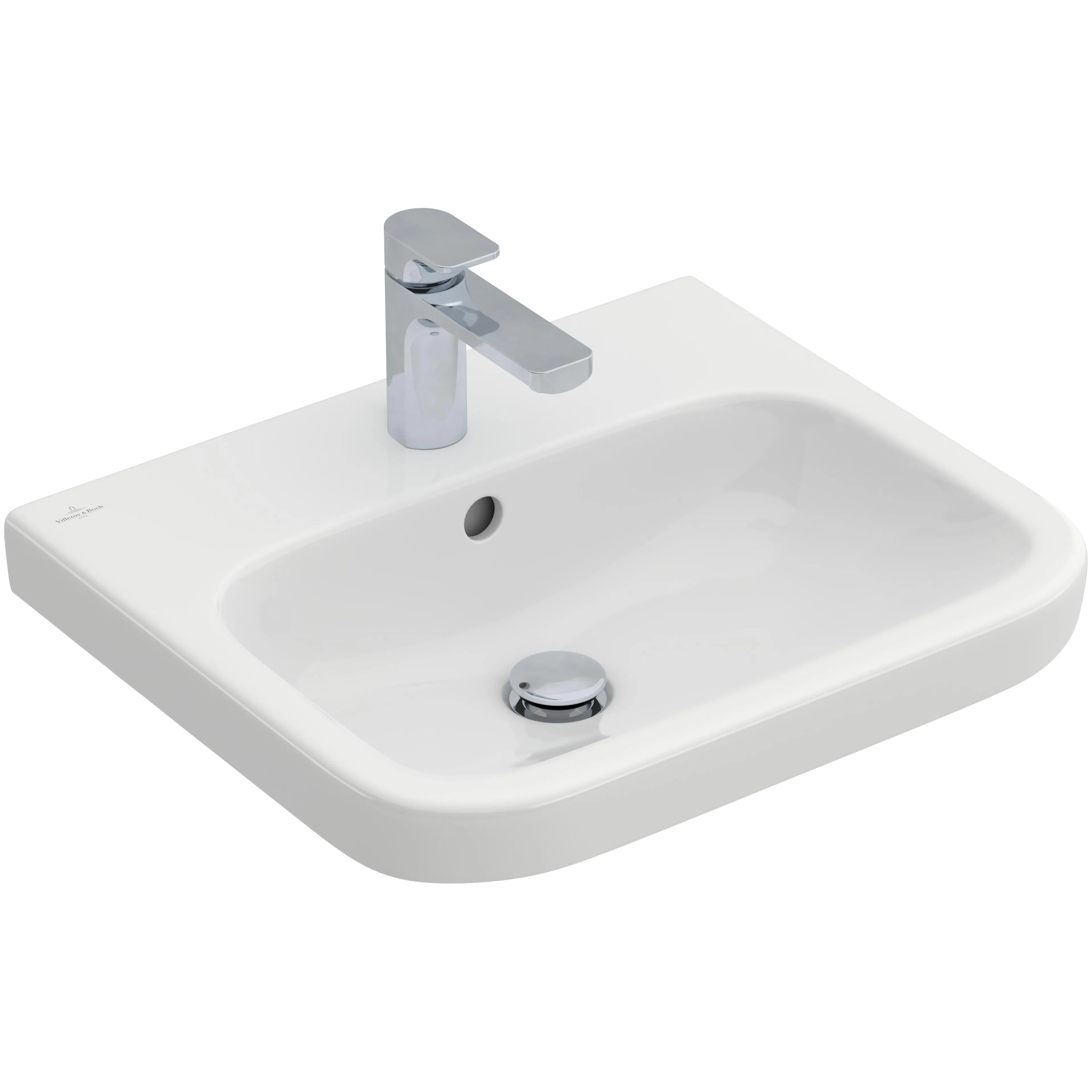 Tvättställ villeroy & Boch Architectura 418855R1 Vit Alpin CeramicPlus, Med Bräddavlopp, 550 mm, för Trehålsblandare
