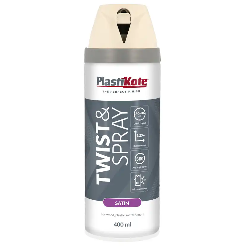 Sprayfärg Plasti-koteT&S Vit Halvblank 400 ml