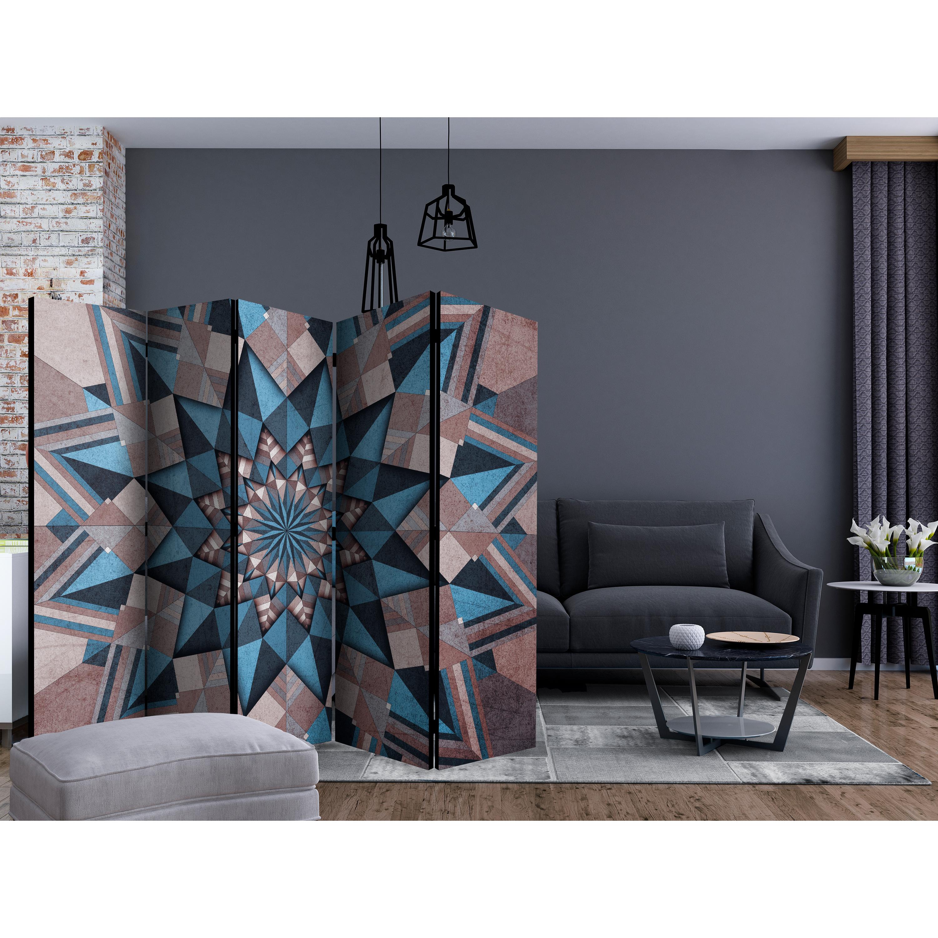 Rumsavdelare Arkiio Star Mandala Brown and Blue II 225x172 cm