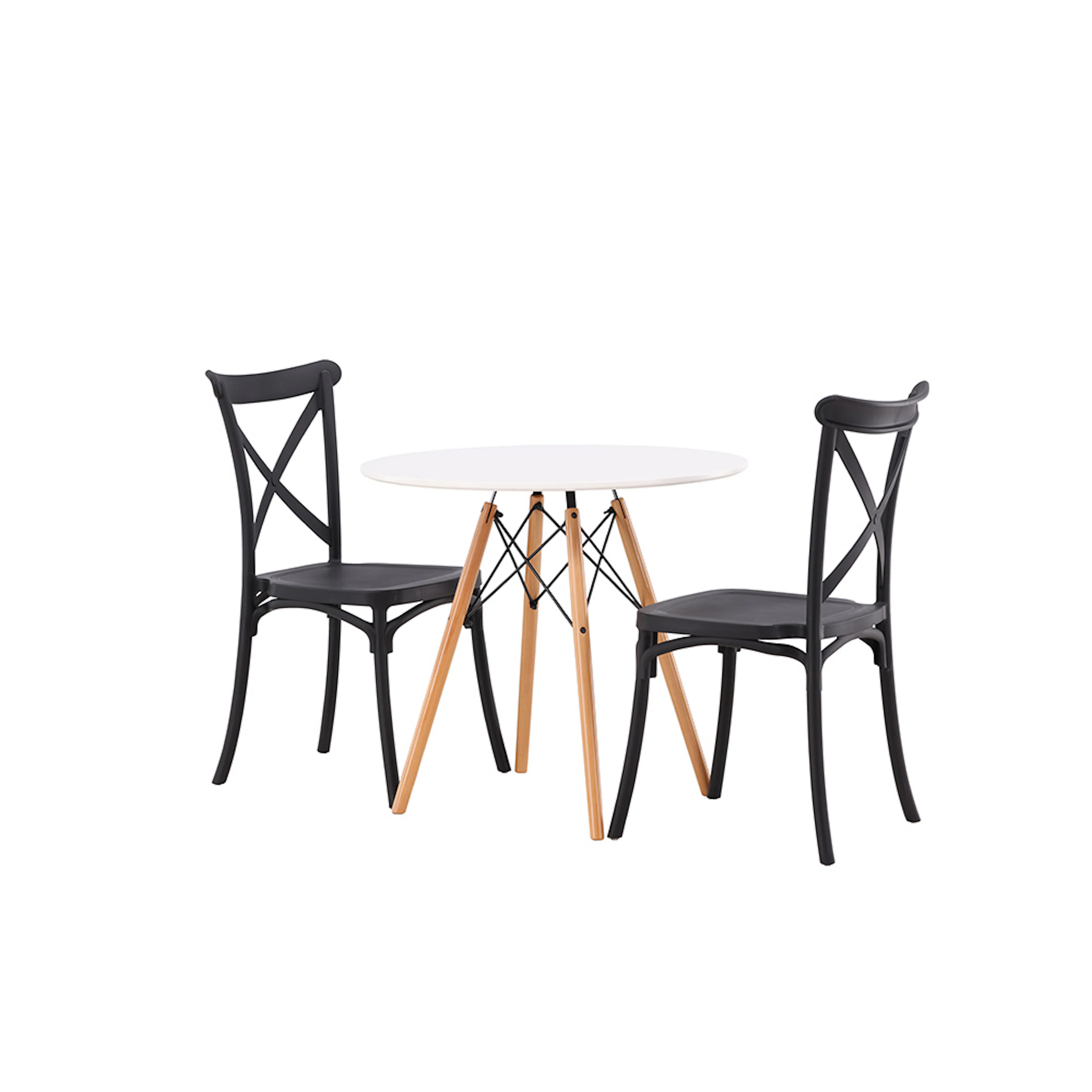 Matgrupp Venture Home Danburi Ø 60 cm med 2 Crosett Stolar