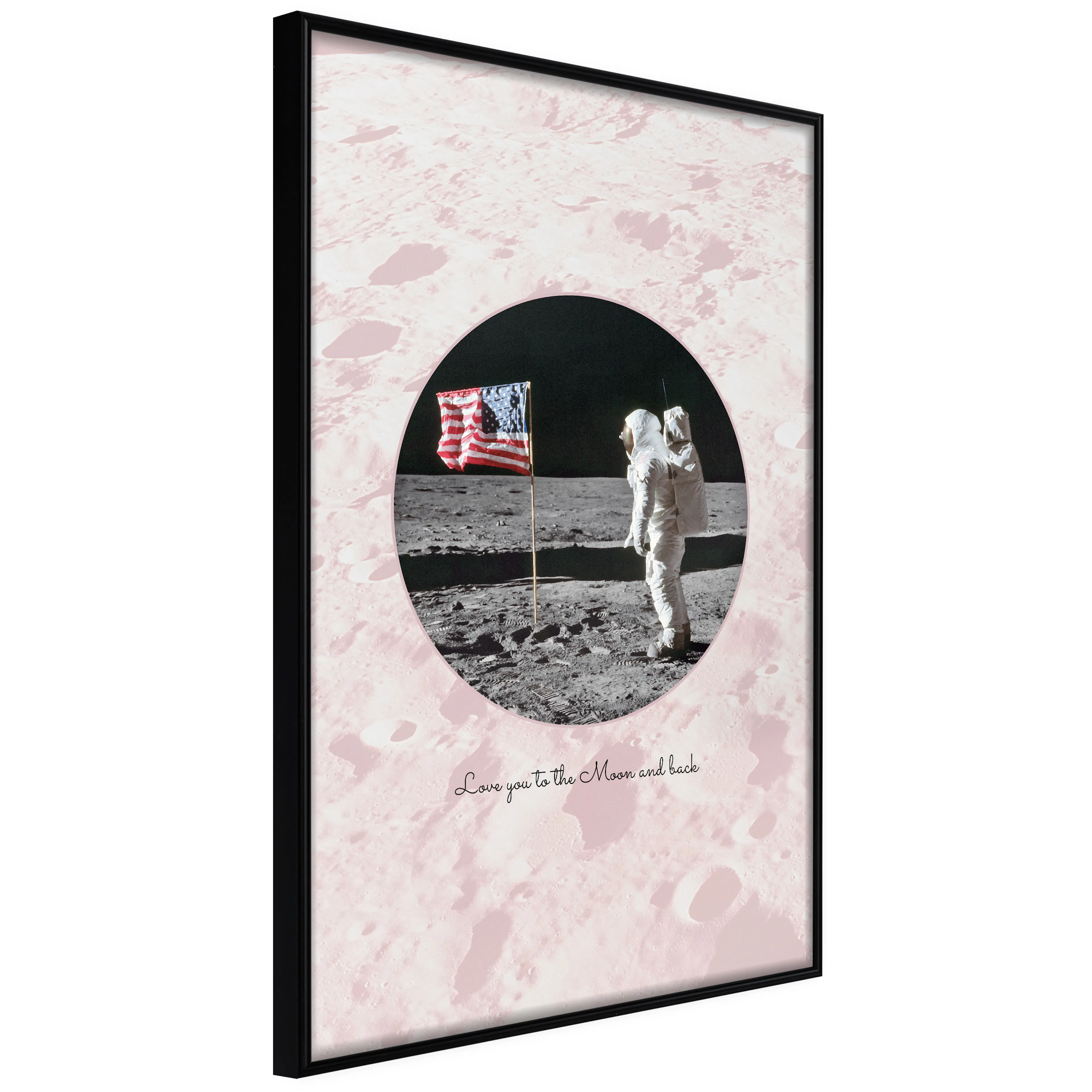 Affisch - Love You to the Moon and Back [Poster] 40x60 Svart ram, 40x60 cm