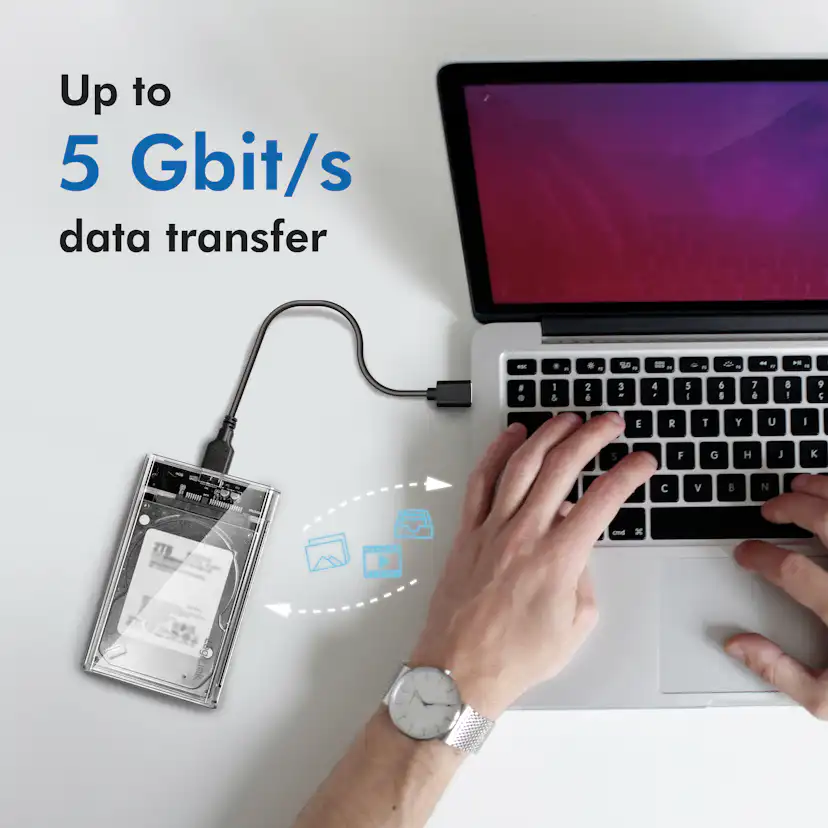 Hårdiskkabinett LogiLink 2,5 tum USB 3.0 Skruvfri Design