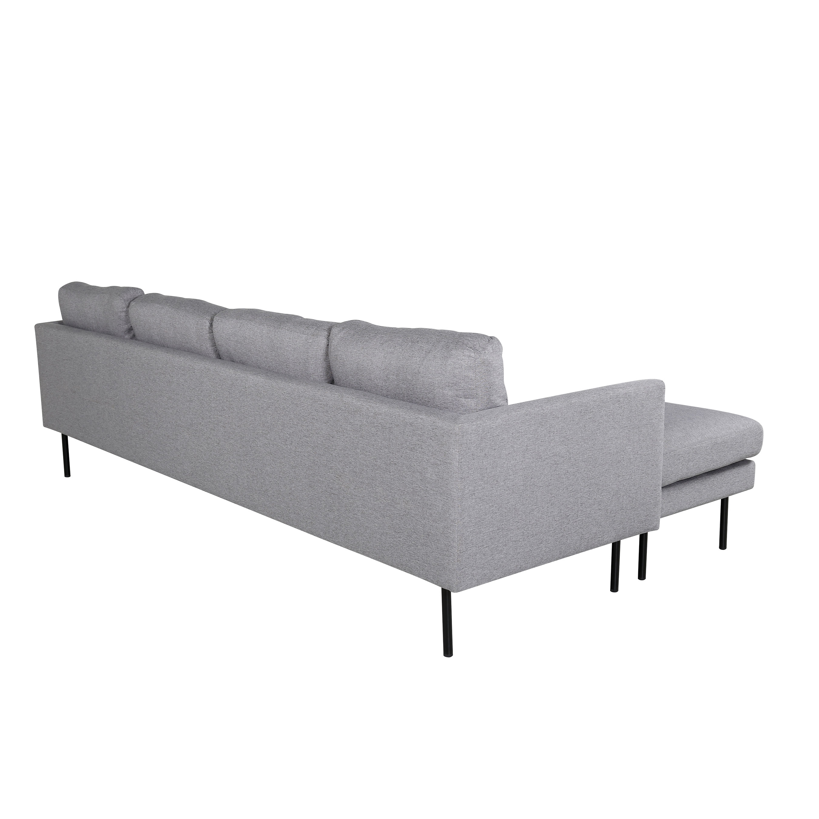 Zoom U-Sofa - Black / Steel Grey Fabric Grå