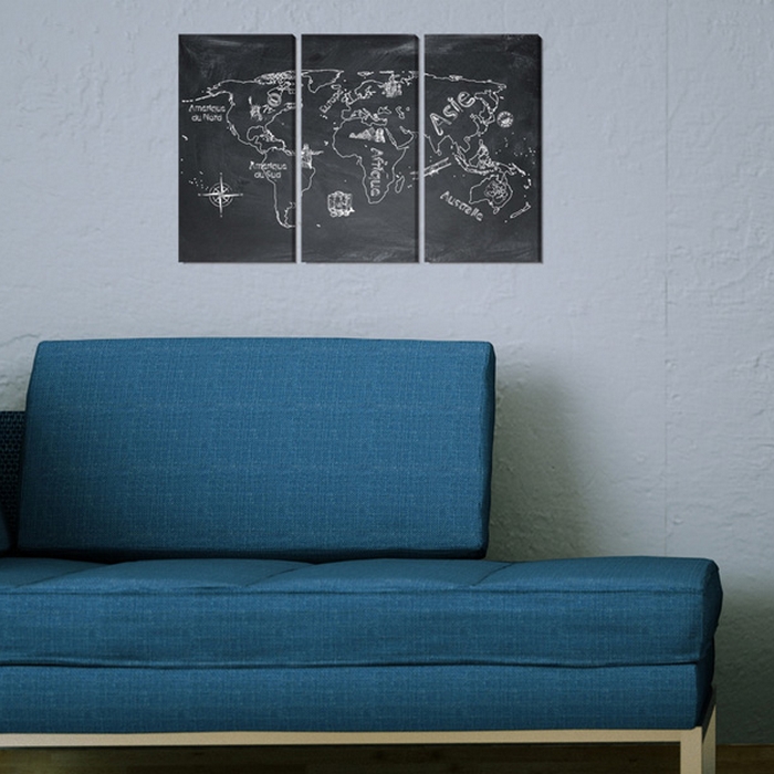 Tavla Arkiio Geografi Lektion Franska Triptych
