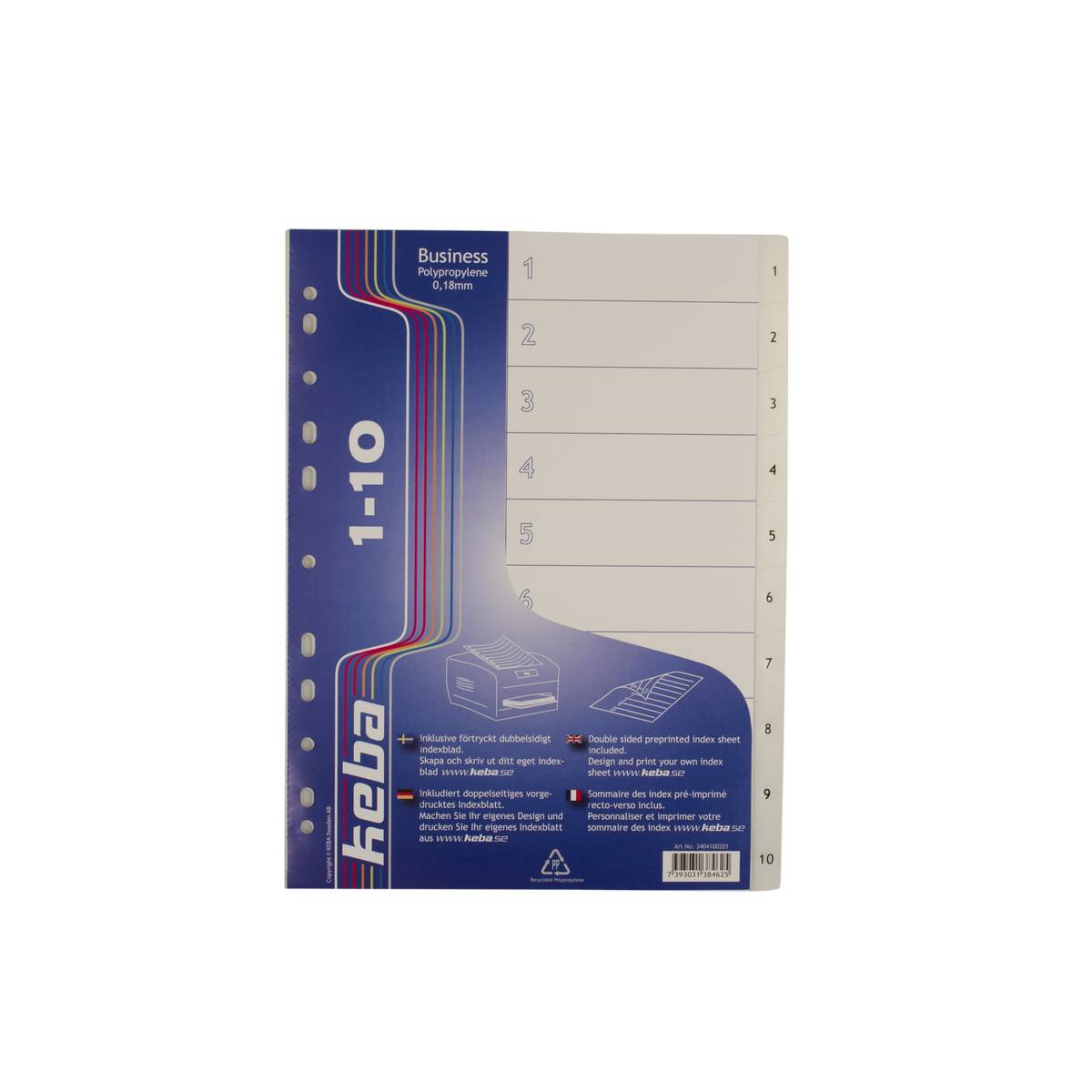 Register KEBA Business A4 0,18 mm PP 1-10