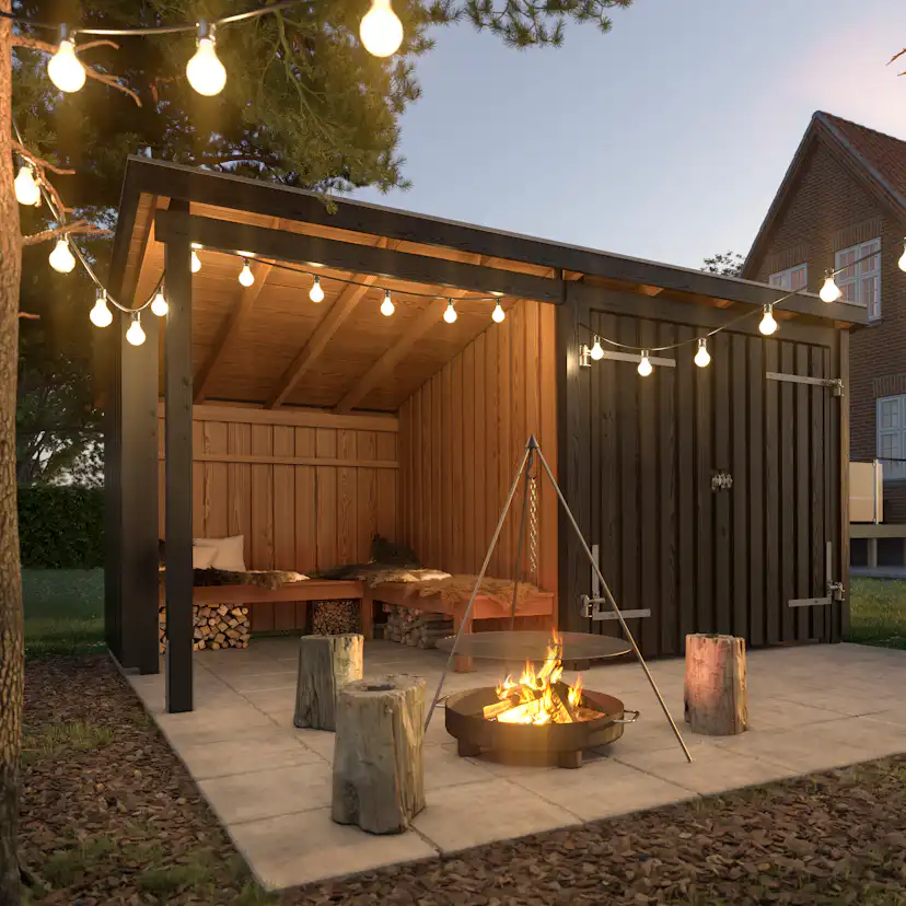 Eldstuga PLUS Nordic 9,5 m2 Med Dubbeldörr