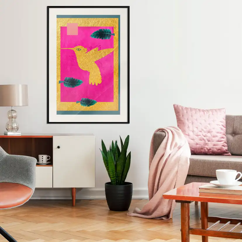 Poster Artgeist Affisch Golden Hummingbird