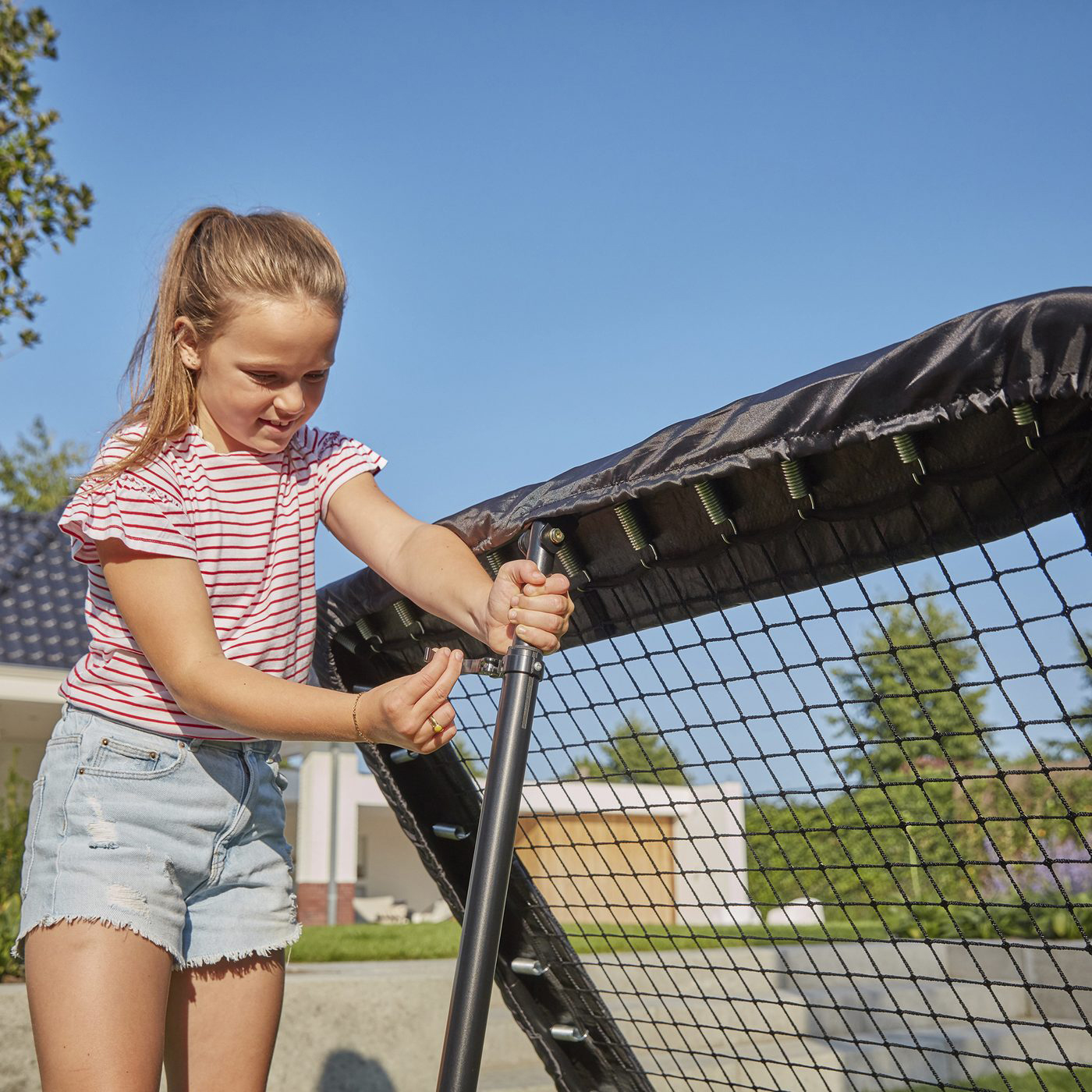 Fotbollsmål Salta Rebounder i Svart med Justerbar Vinkel 164x164 cm