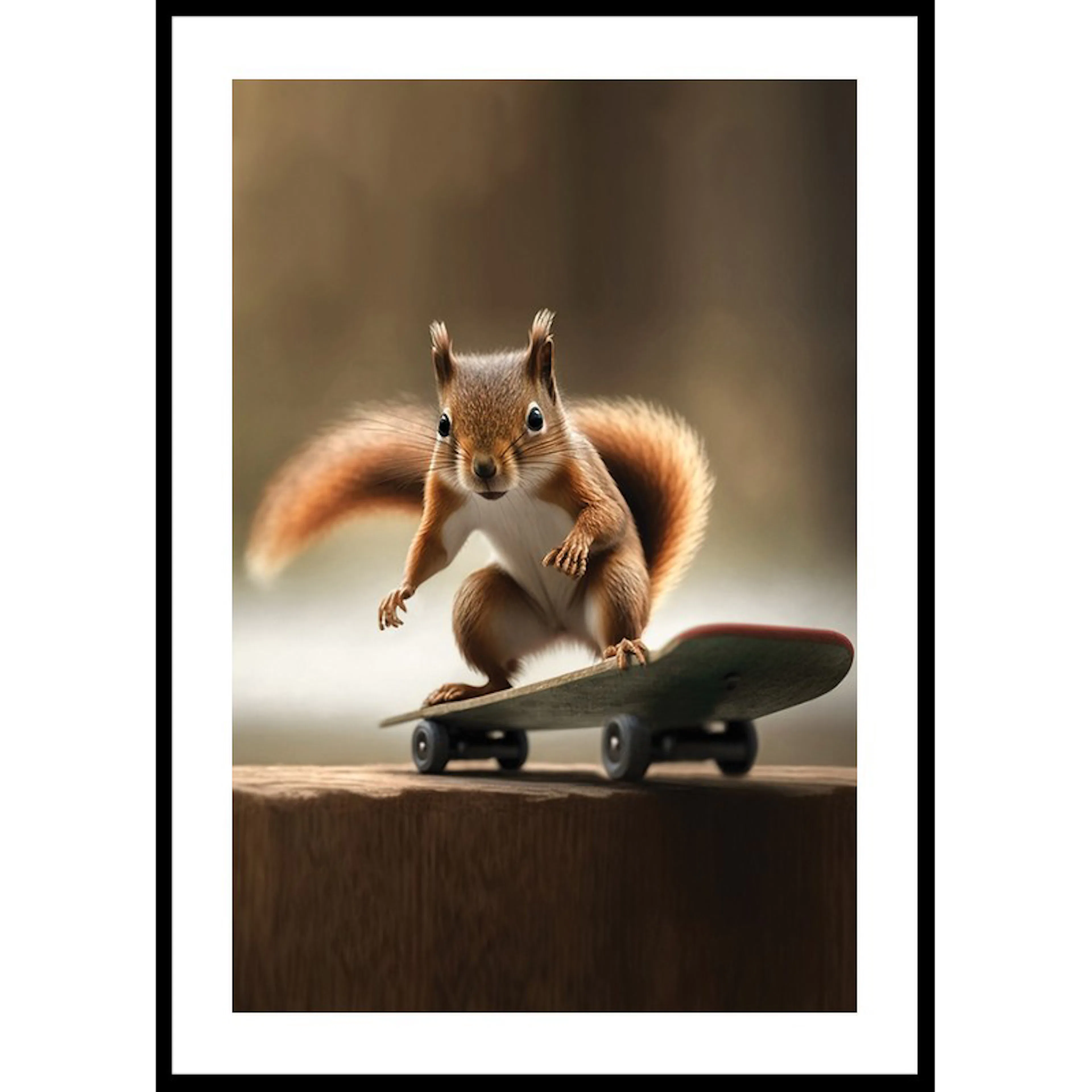 Skating Squirrel 30x40 30x40 cm