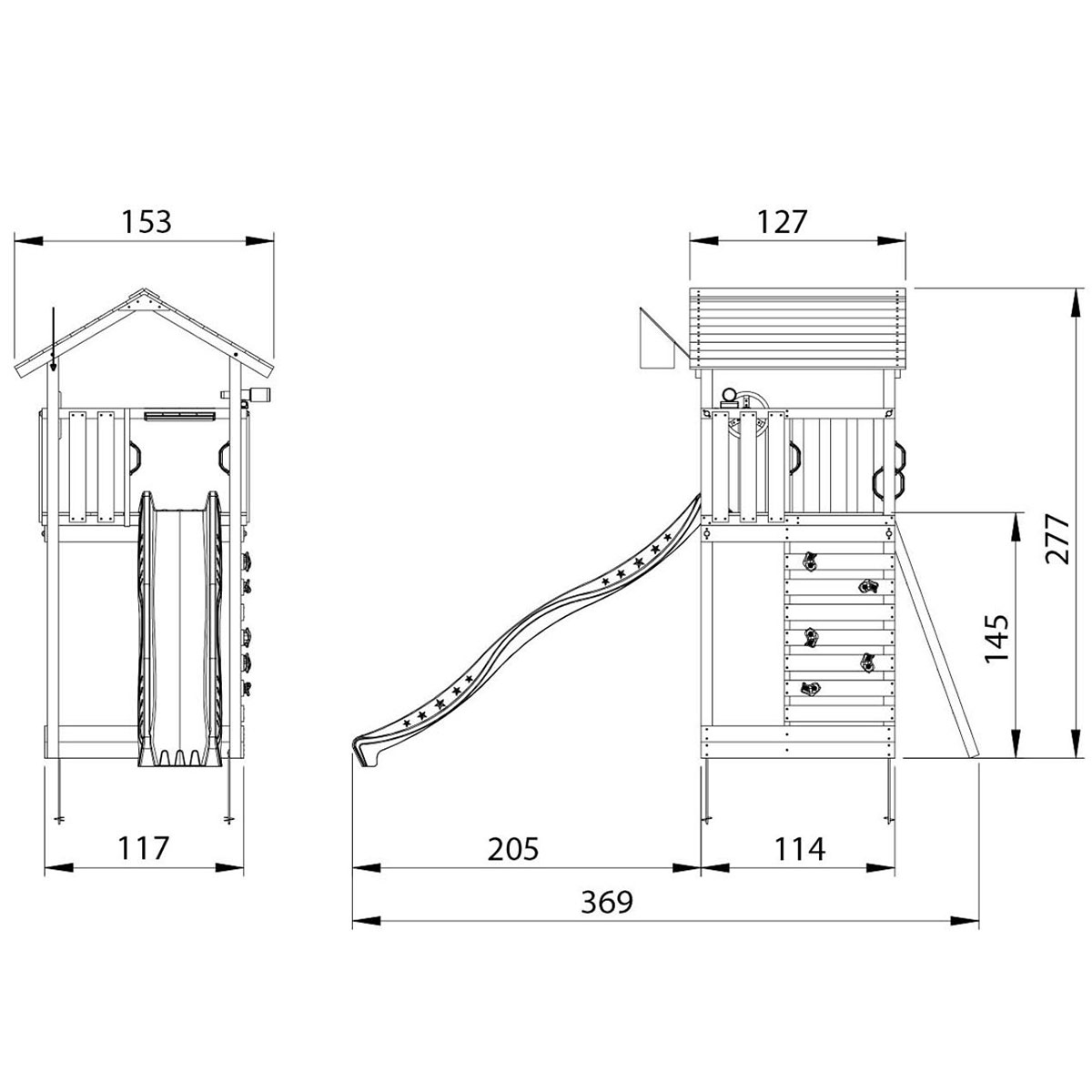 Lektorn Jungle Gym Cottage 2.1 Grön Rutschkana