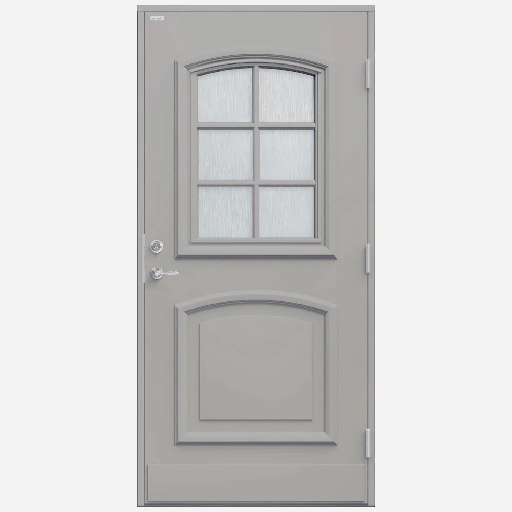 Ytterdörr Anita Cotswold 10x21 NCS S-3502-Y, Grå Vänster BxH: 100x210 cm, Ljusgrå, Vänsterhängd