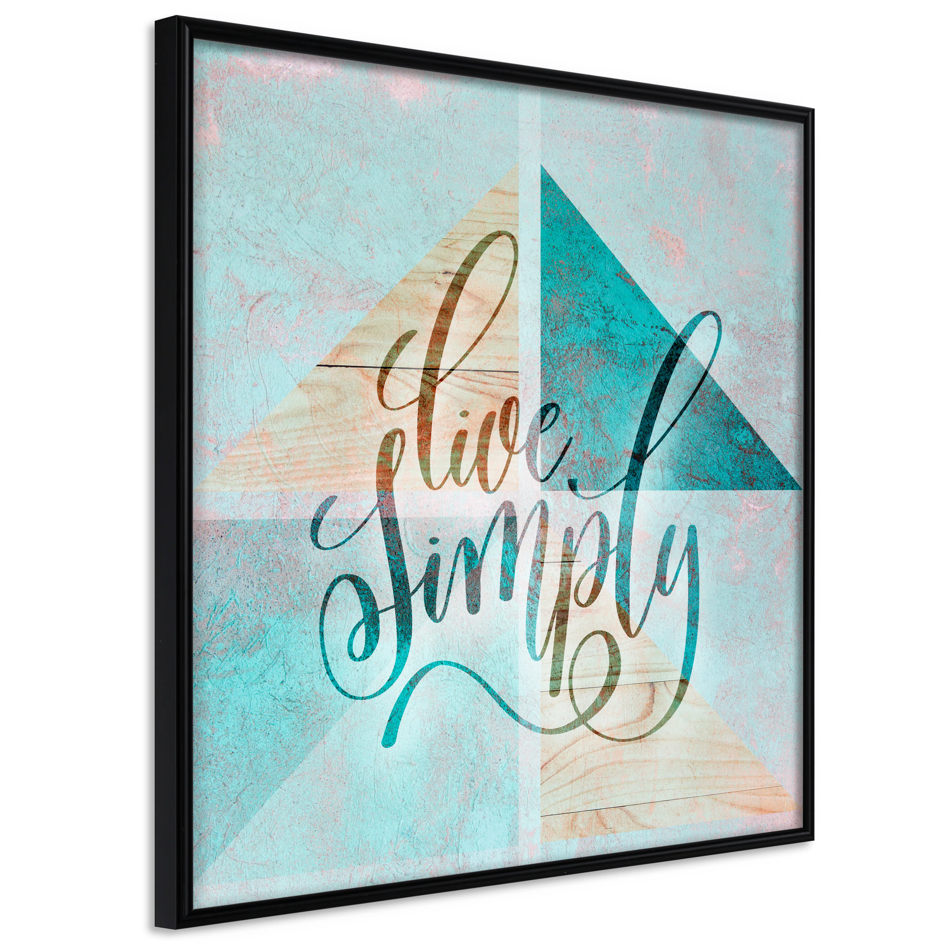 Affisch - Live Simply (Square) [Poster] 20x20 Svart ram, 20x20 cm