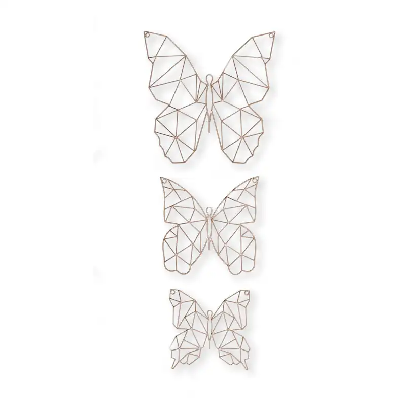 Metallkonst Art for the Home 3 Delar Fjäril Max