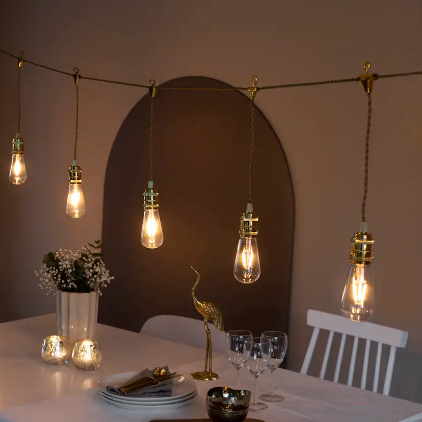 Ljusslinga Gnosjö Konstsmide 8L LED Utbytbar Guld