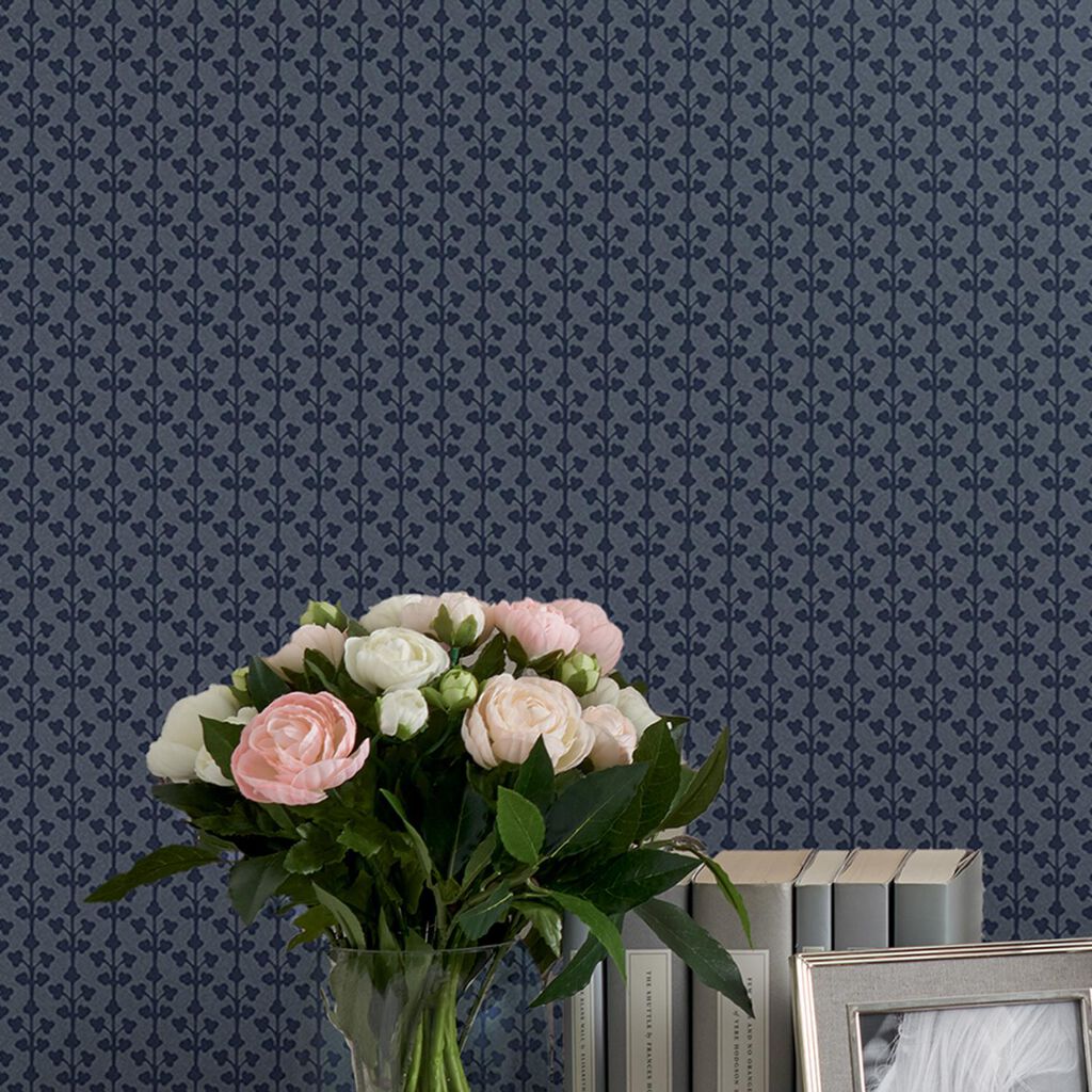 Tapet Laura Ashley Seaham Midnight Blå 118487