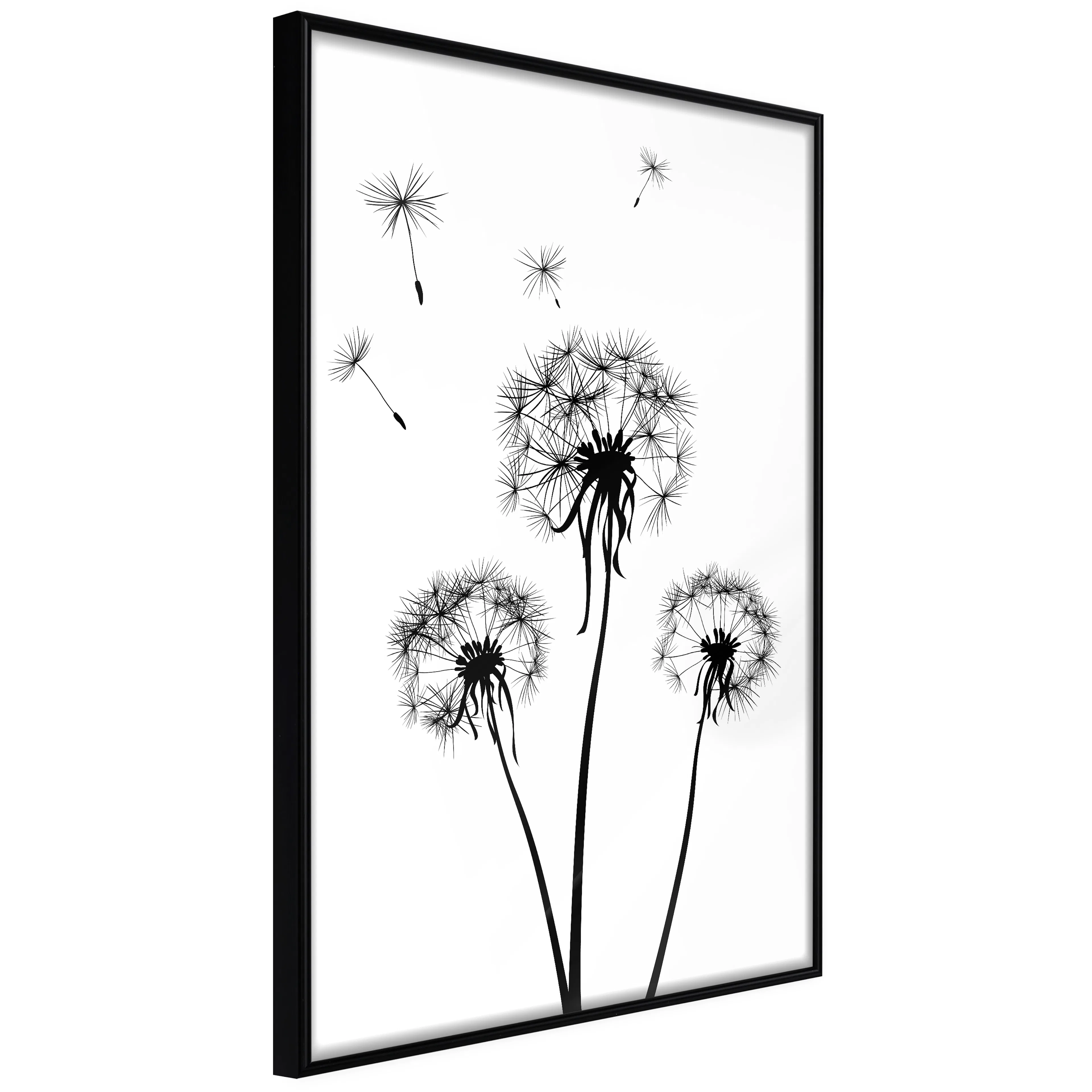 Affisch - Flying Dandelions [Poster] 40x60 Svart ram, 40x60 cm