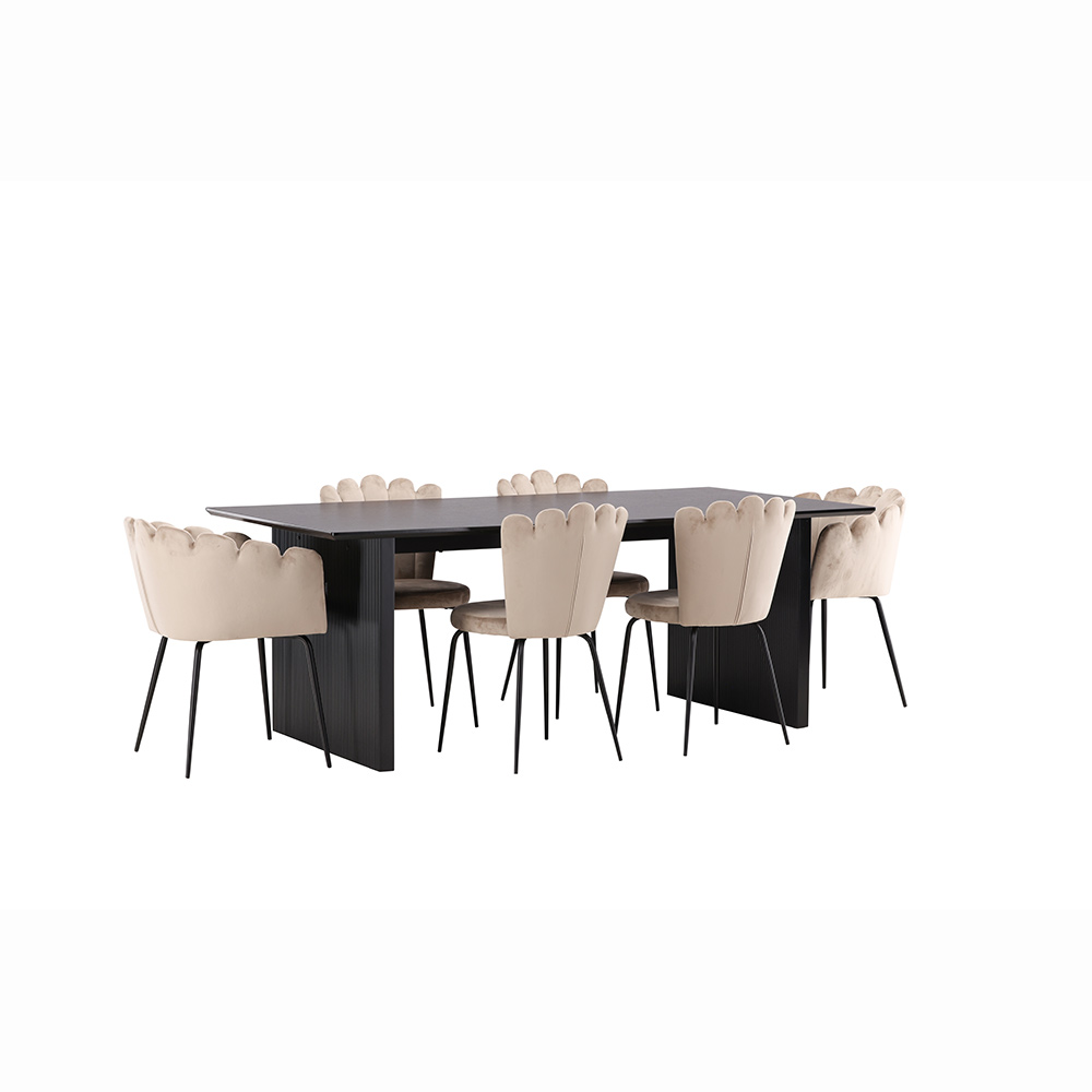 Matgrupp Venture Home Vail med 4 Limhamn Light Stolar