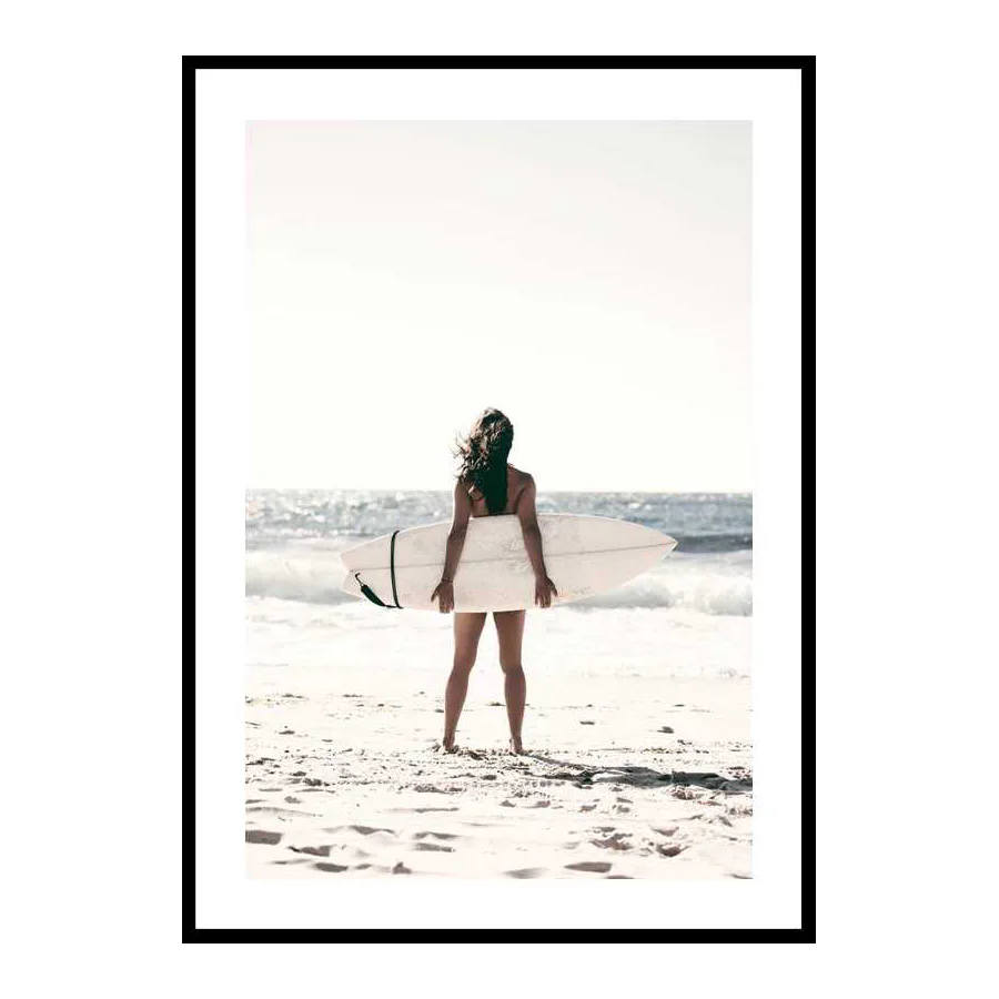 Poster Gallerix Surfer On Beach
