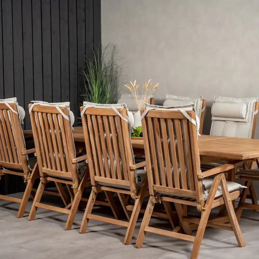 Matgrupp Venture Home Kiara 195/295 med 8 Positionsfåtöljer