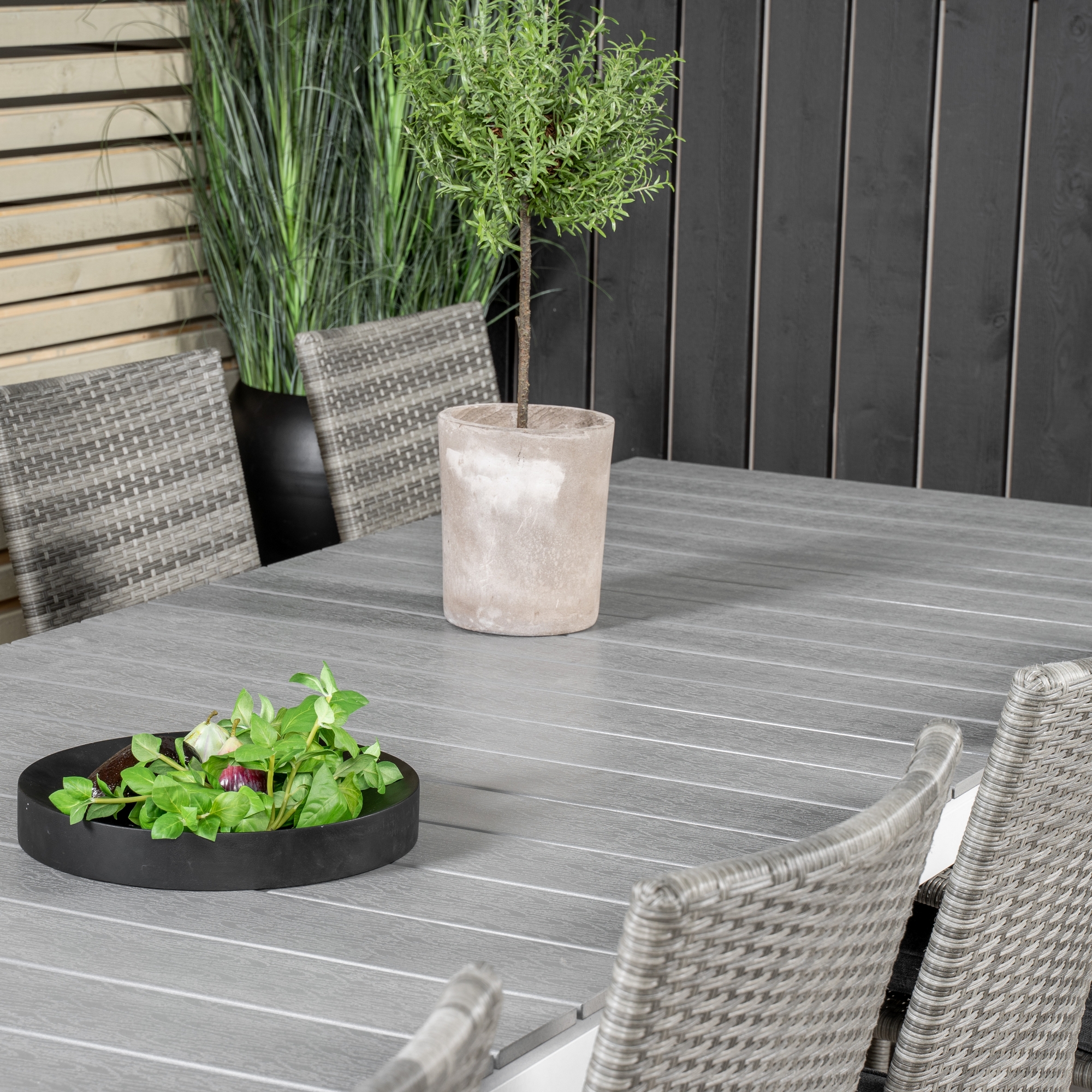 Levels Dining Table 224/324*100 - White Alu / Grey Aintwood Vit/Grå