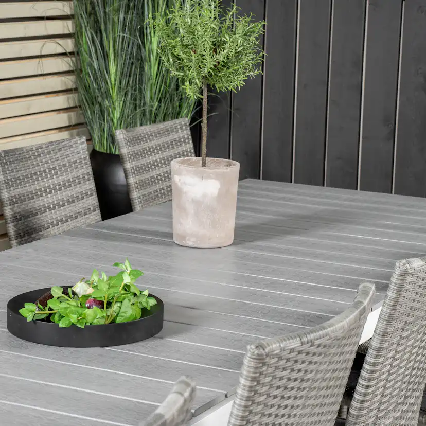 Levels Dining Table 224/324*100 - White Alu / Grey Aintwood Vit/Grå