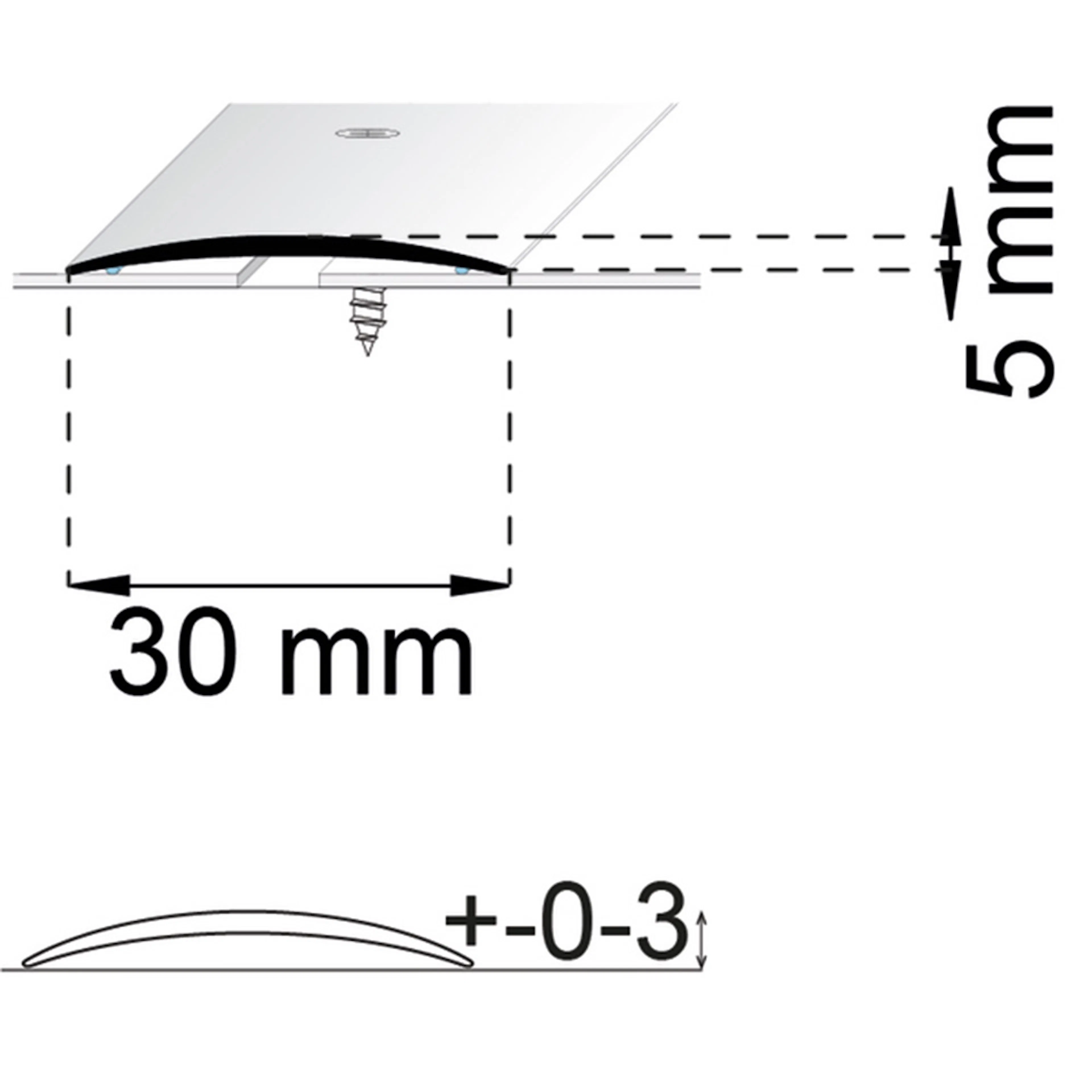 SKARVLIST HABO A03 ROSTFRI 30MM Längd: 2000 mm, Utförande: Rostfri
