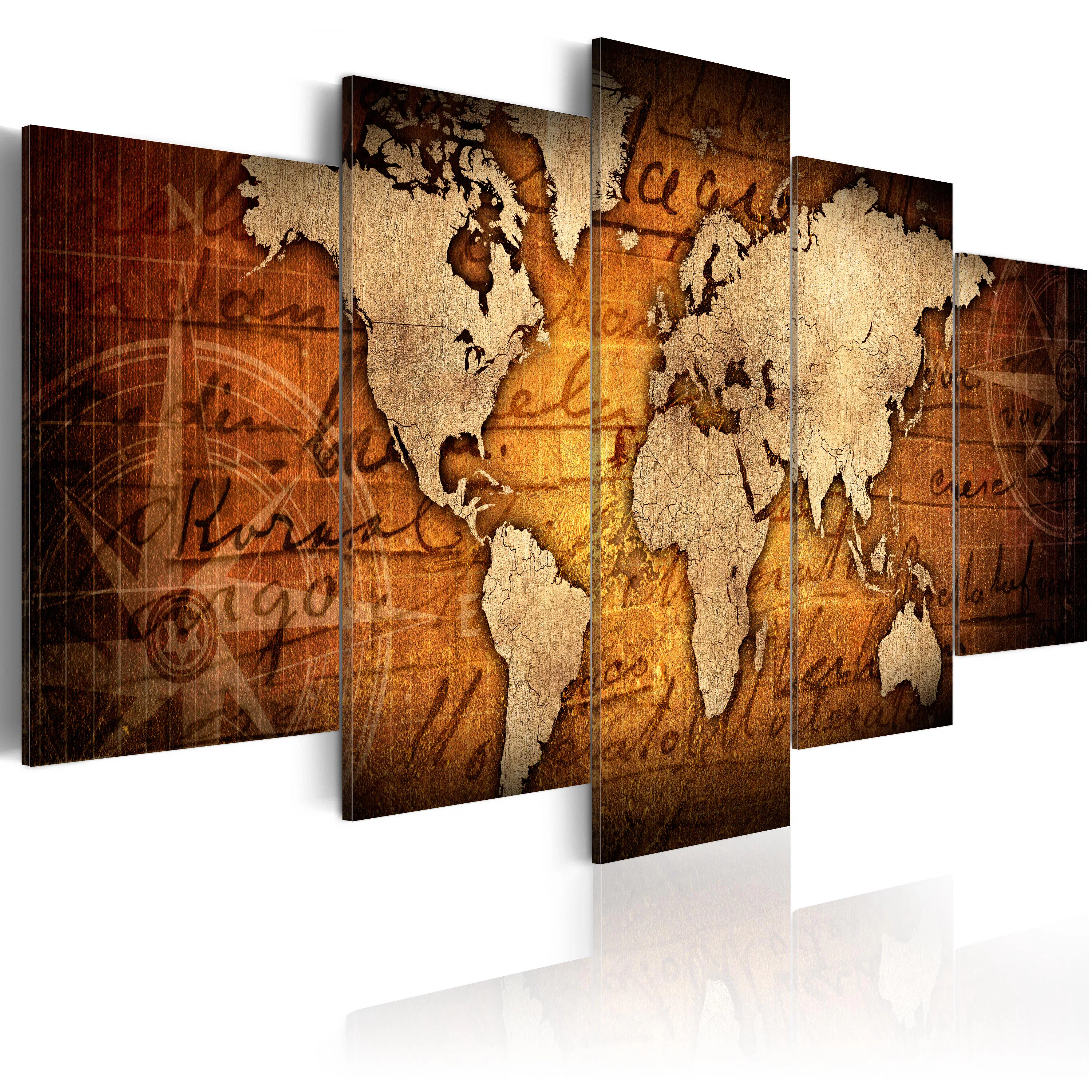 Foto på akryl - Acrylic prints – Bronze map I 200x100 Mått: 200x100 cm