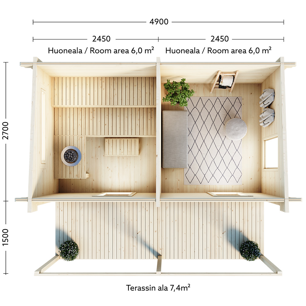 Bastu Luoman Lillevilla Kihu 13,23 m2