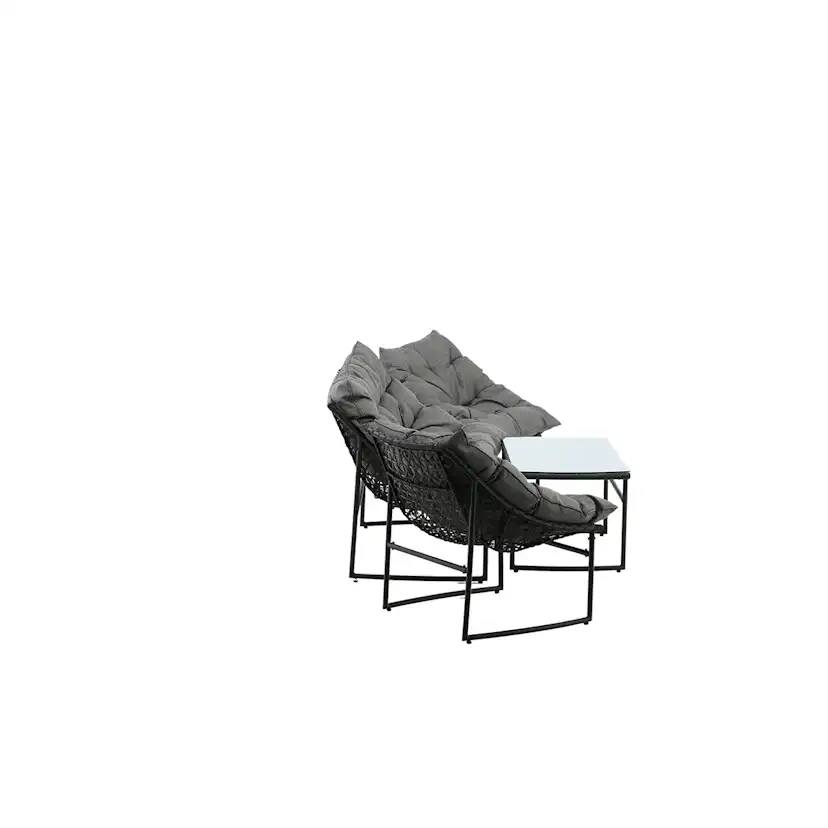 Loungeset Venture Home Ture Soffgrupp Svart med Dynor Utomhus
