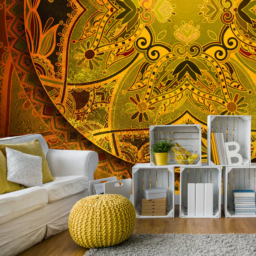 Fototapet Arkiio Självhäftande Mandala Golden Poem