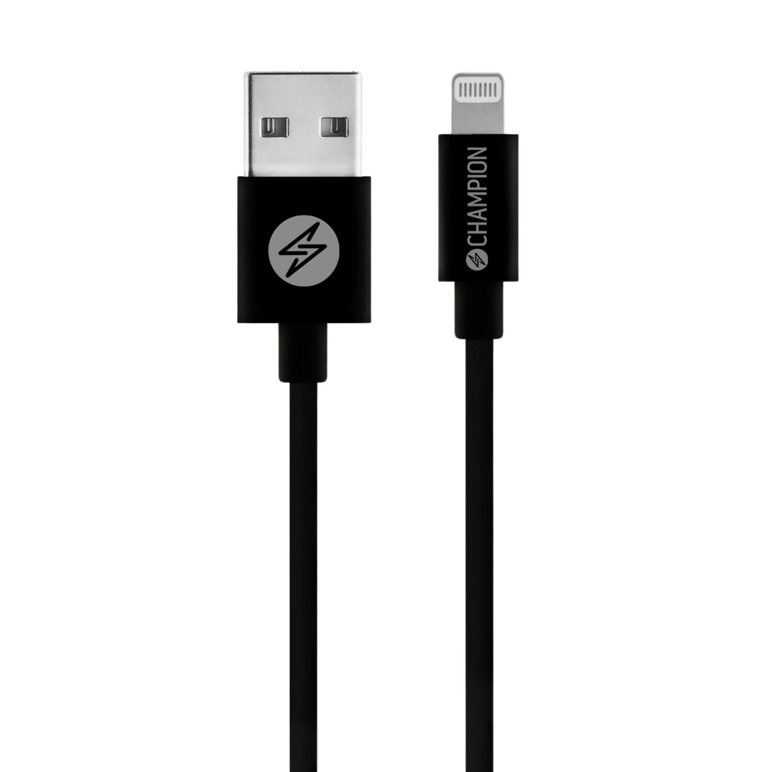 USB-A Champion till Lightning Kabel 1m Svart