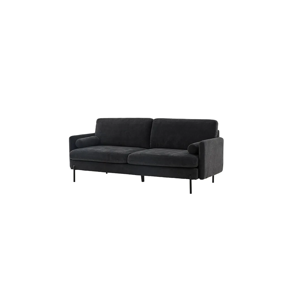 Antibes 2-seat sofa - Dark Grey Velour Fabric Grå