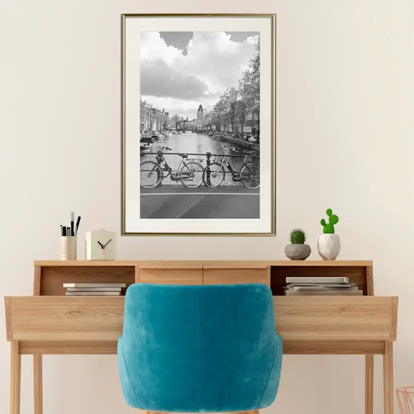 Poster Artgeist Affisch Bikes On Bridge