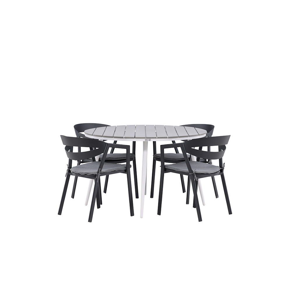 Matgrupp Venture Home Break Ø120 cm Rund Trädgårdsgrupp med 4 Stolar
