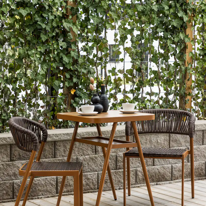 Caféset Venture Home Amadora Trädgårdsgrupp i Brun Aluminium