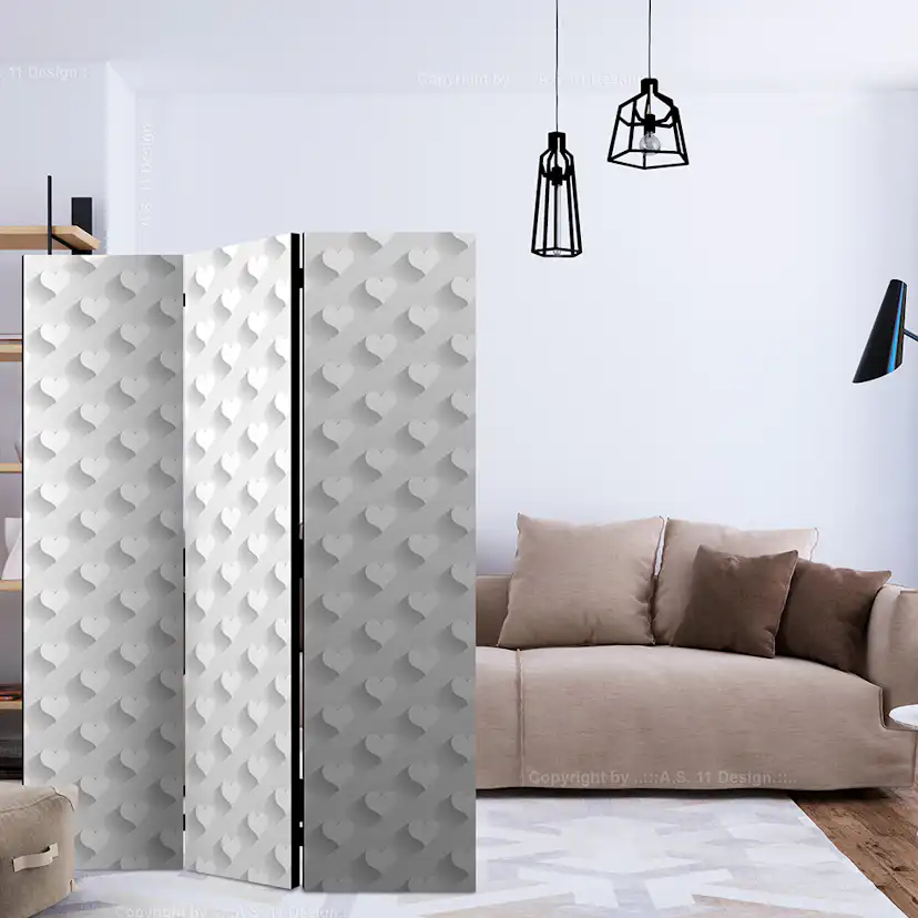 Rumsavdelare Skärmvägg Arkiio Grey Hearts 135x172 cm