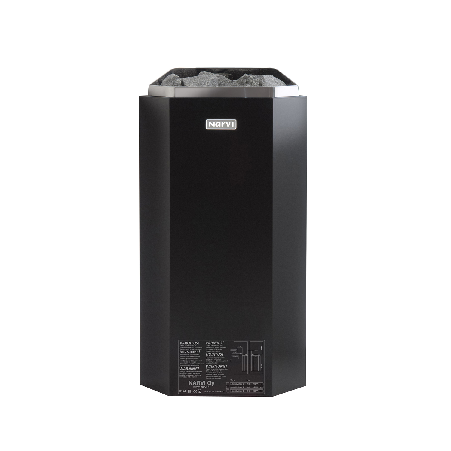 Elektriskt Bastuaggregat Narvi Minex Svart, 3 kW, Utan Kontr Svart, Utan Kontroll