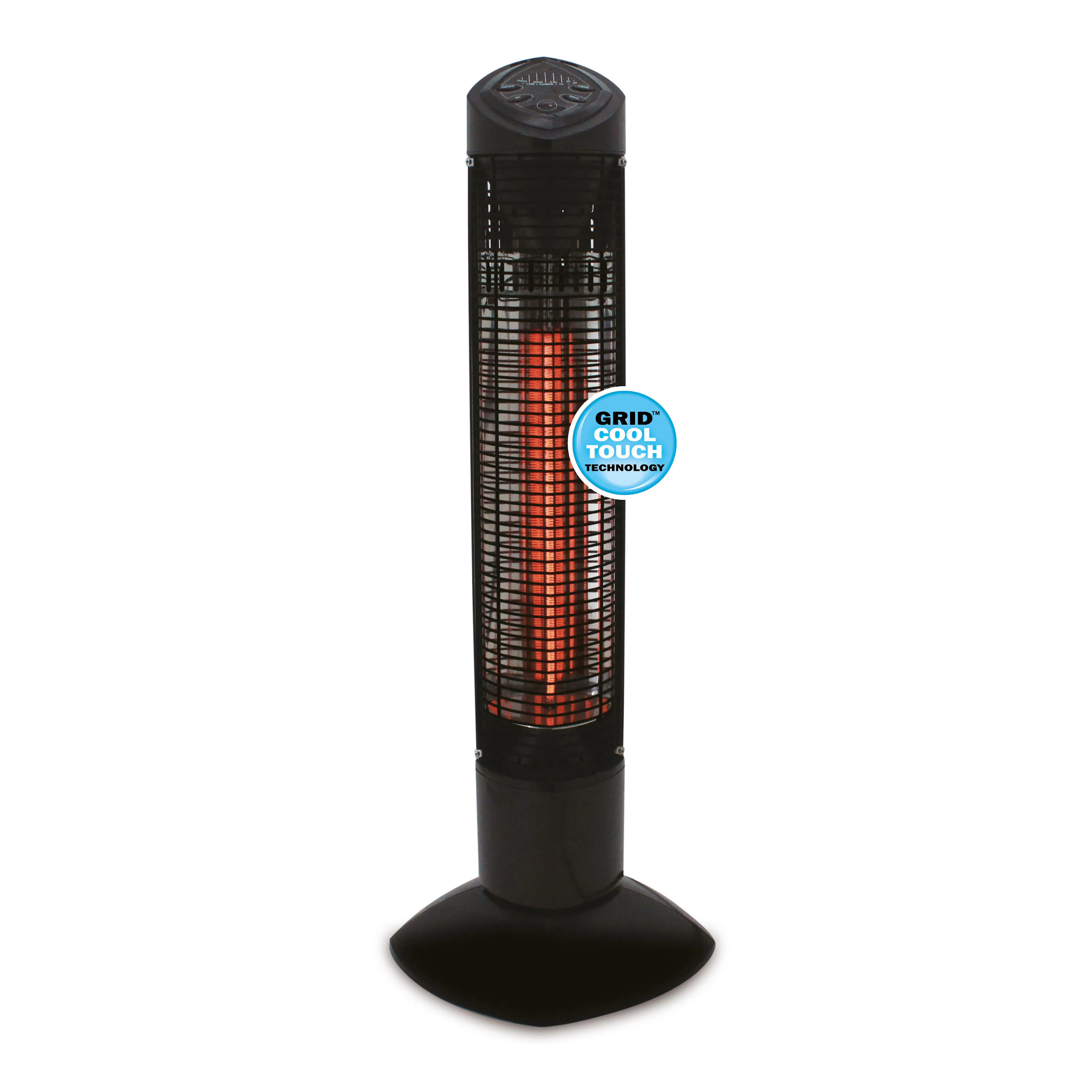 Infravärmare Termo Pisa Terrassvärmare 450/900 W, Svart, IP55-klassad, Stående Design för Balkong & Uteplats
