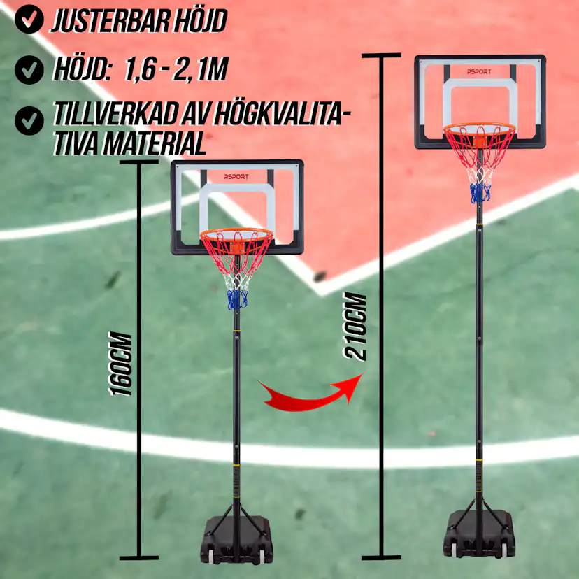 Basketkorg ProSport för Barn 1,6-2,1m