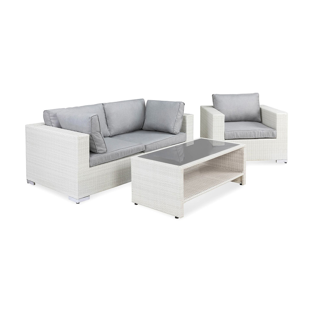 Loungegrupp Comfort Garden Bahamas 3-sits med Utefåtölj och Utebord med Hylla Utomhus