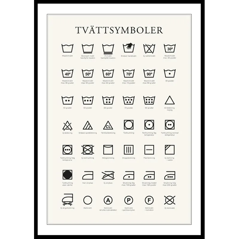 Tvättsymboler No2 70x100 70x100 cm