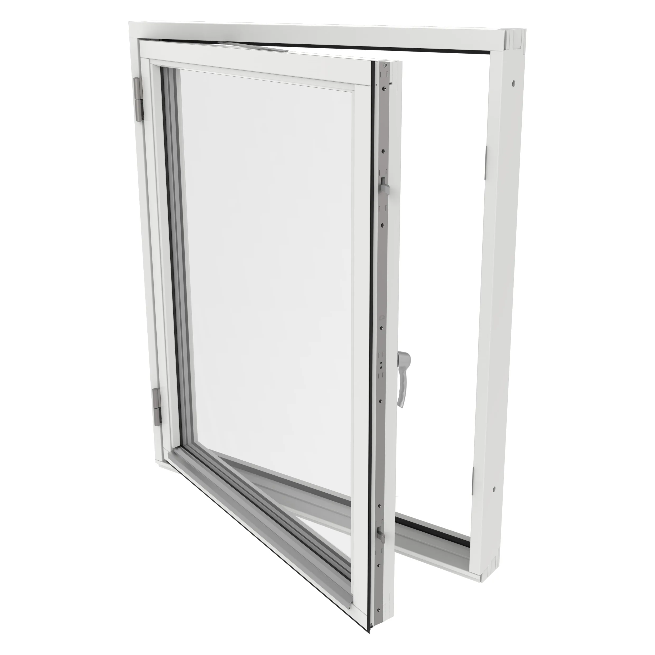 HFS Sidohängt 3-Glas Trä 100x100 Vä/Hö BxH 100x100 cm 3-glas Vitmålat