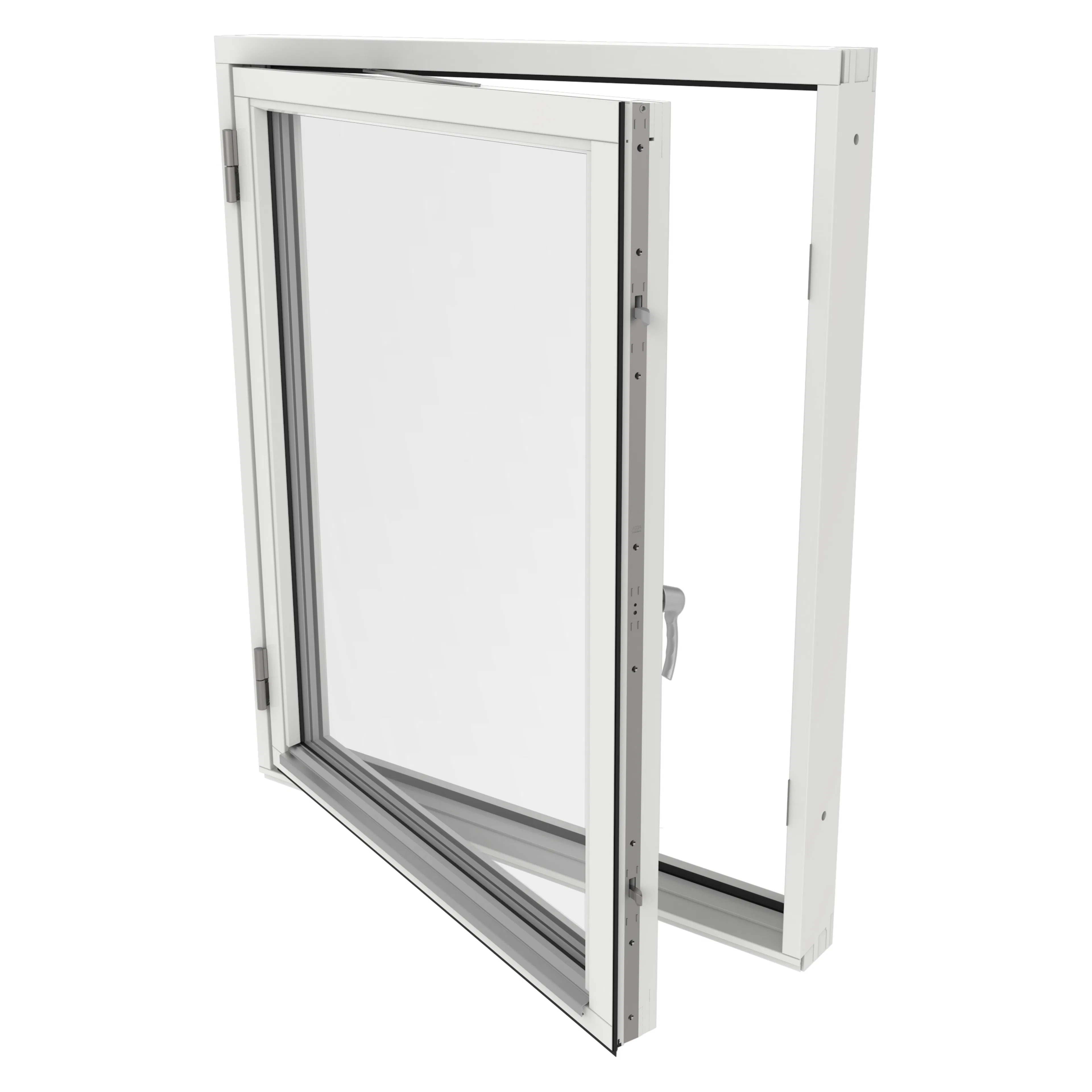 HFS Sidohängt 3-Glas Trä 100x100 Vä/Hö BxH 100x100 cm 3-glas Vitmålat