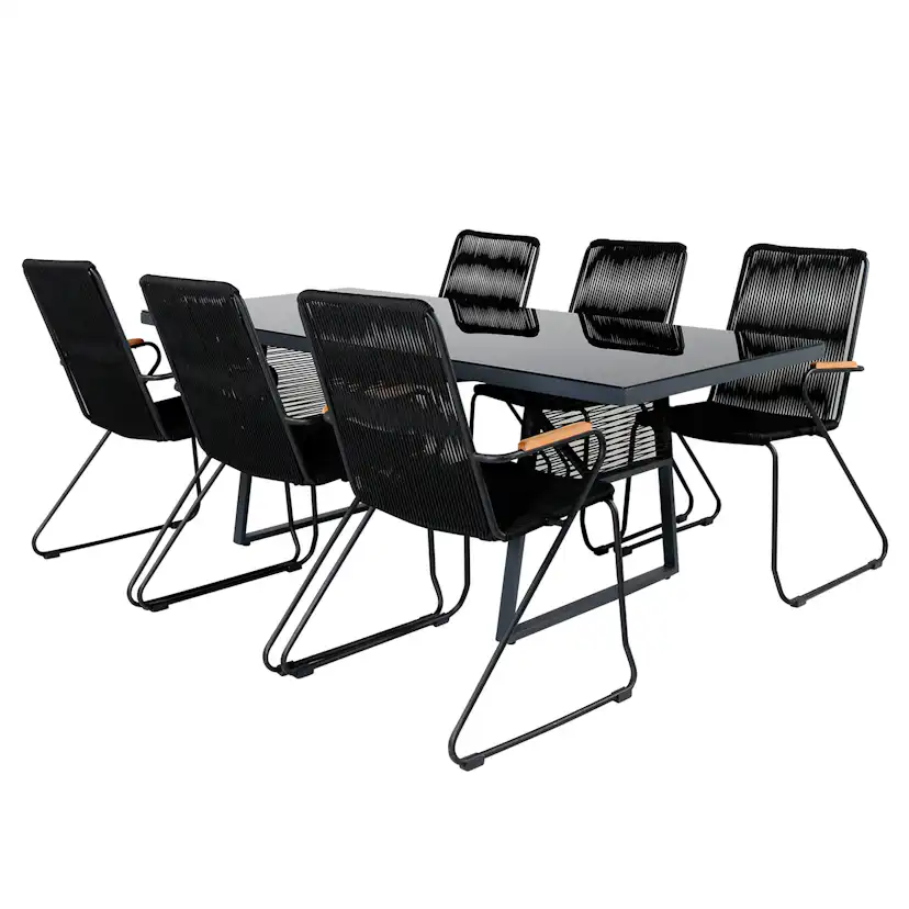 Matgrupp Venture Home Douglas med 6 Berfin Matstolar
