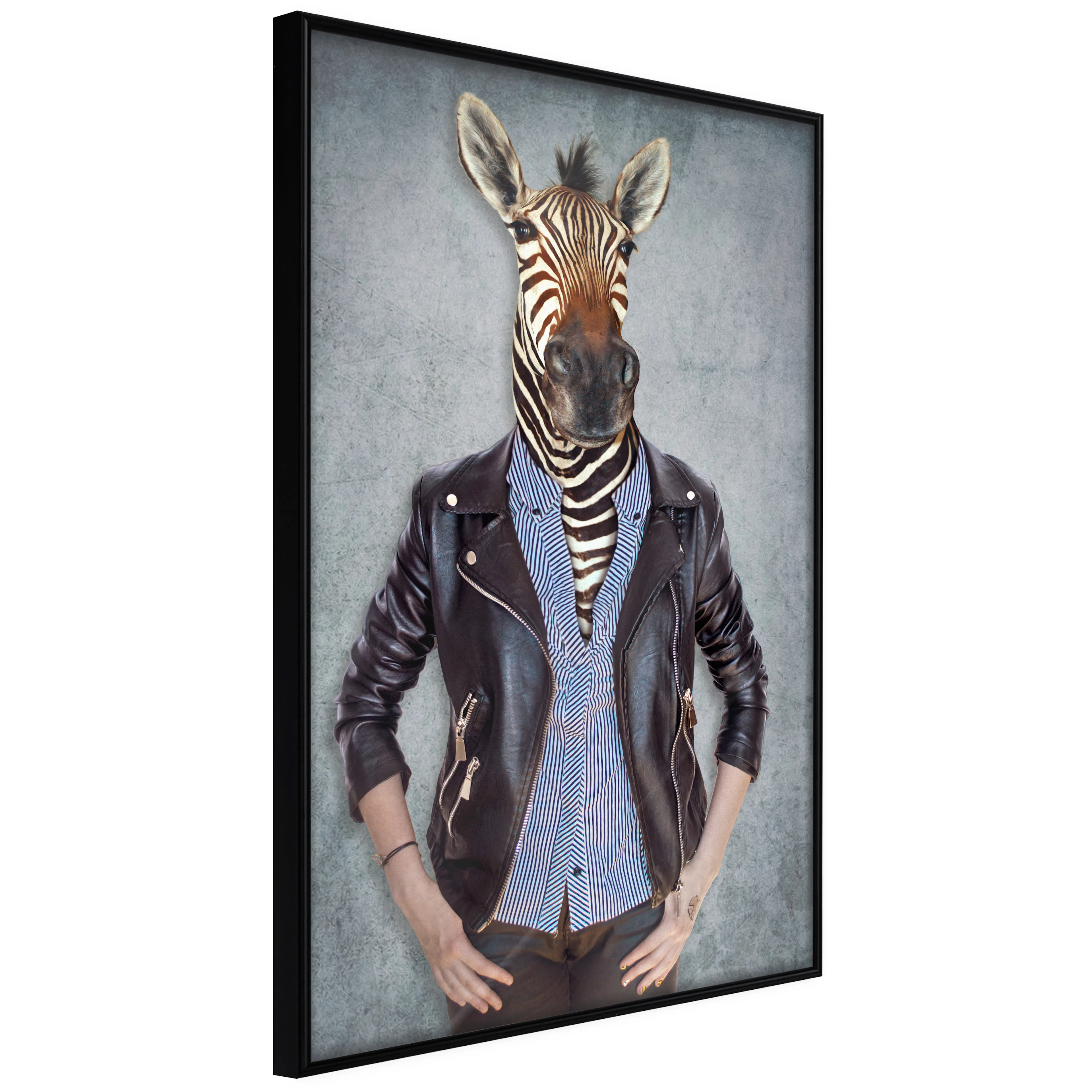 Affisch - Zebra Ewa [Poster] 40x60 Svart ram, 40x60 cm