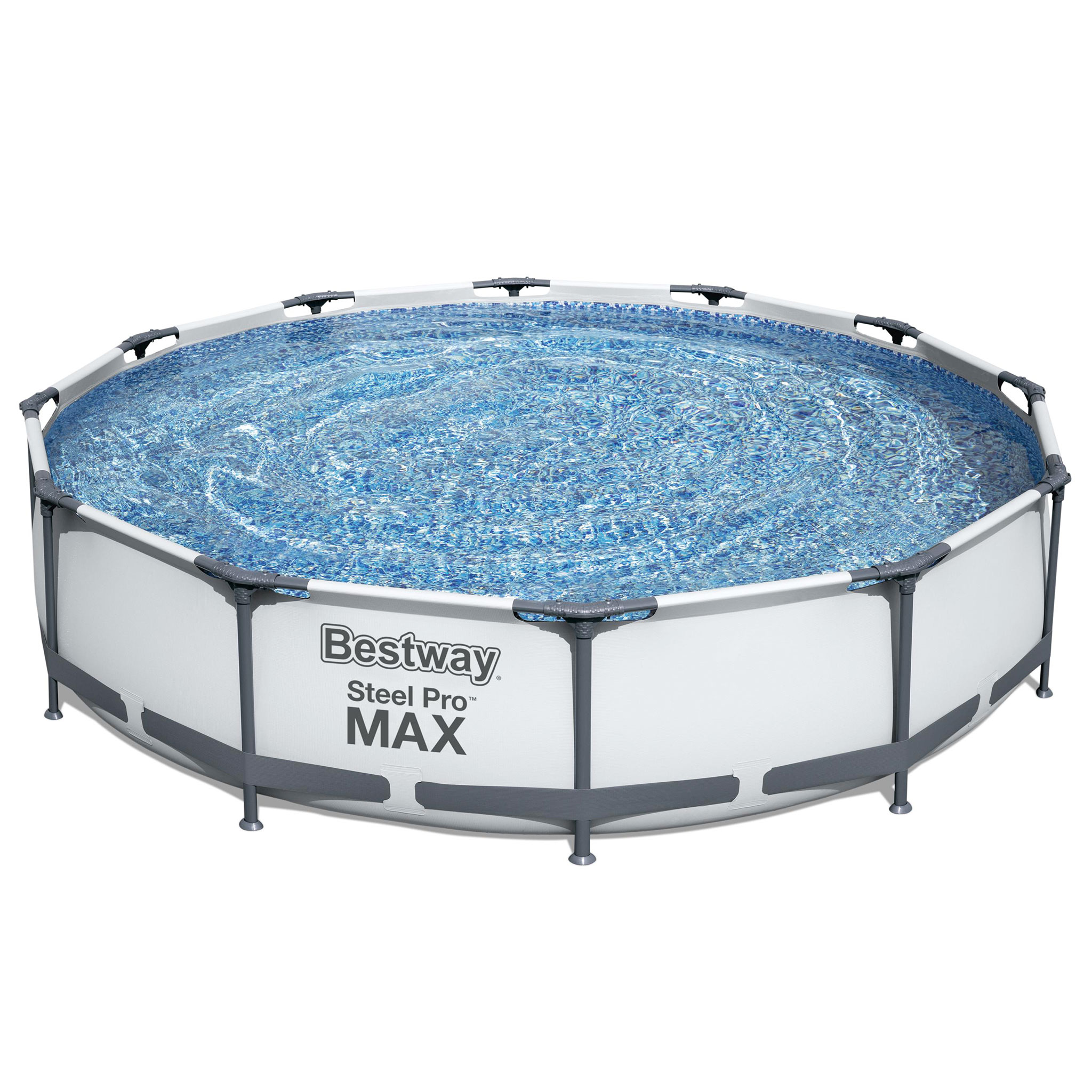 Poolpaket Bestway Steel Pro Max Ø3,66m 76cm Stålramspool Ovanmark med Filterpump