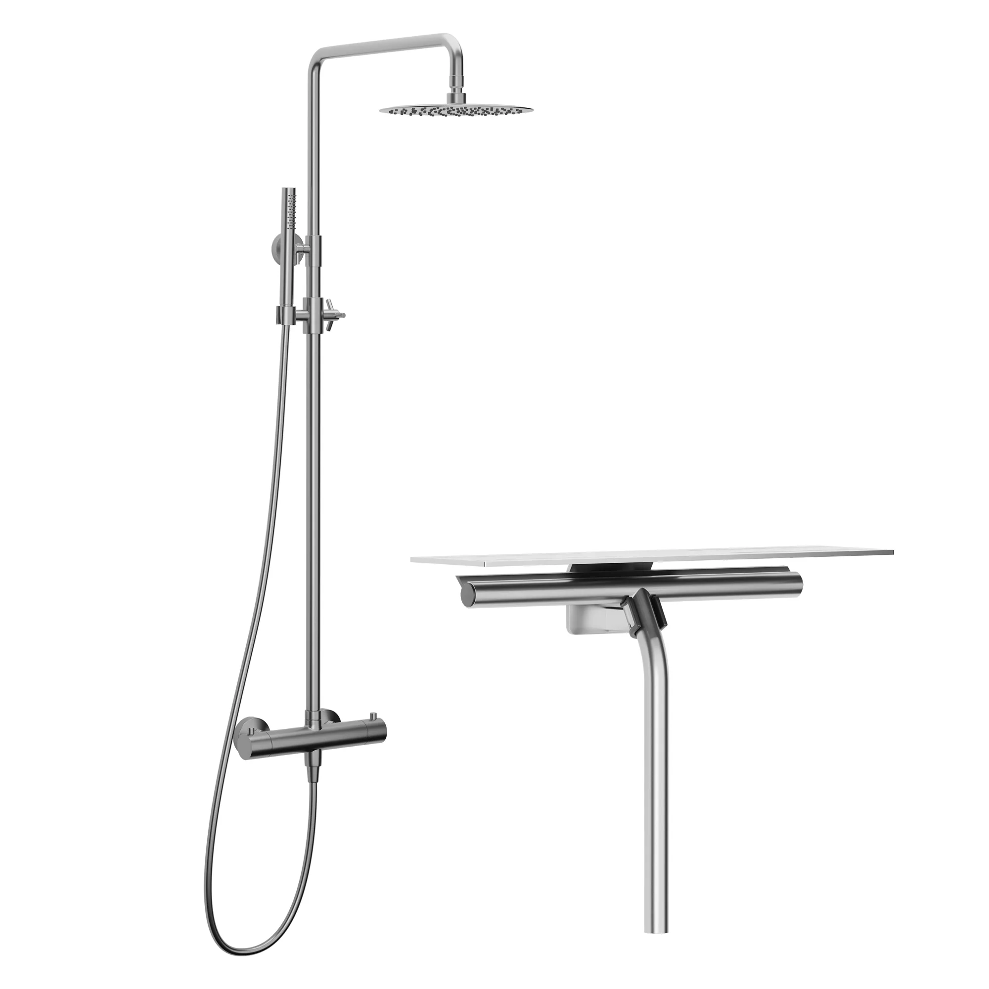 Takduschset Scandtap Steel Pleasure 2 med Duschskrapa