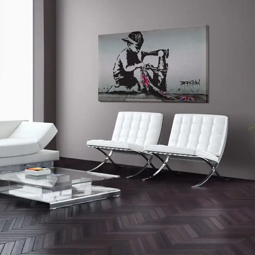 Tavla Arkiio Union Jack Kid Banksy 60x40