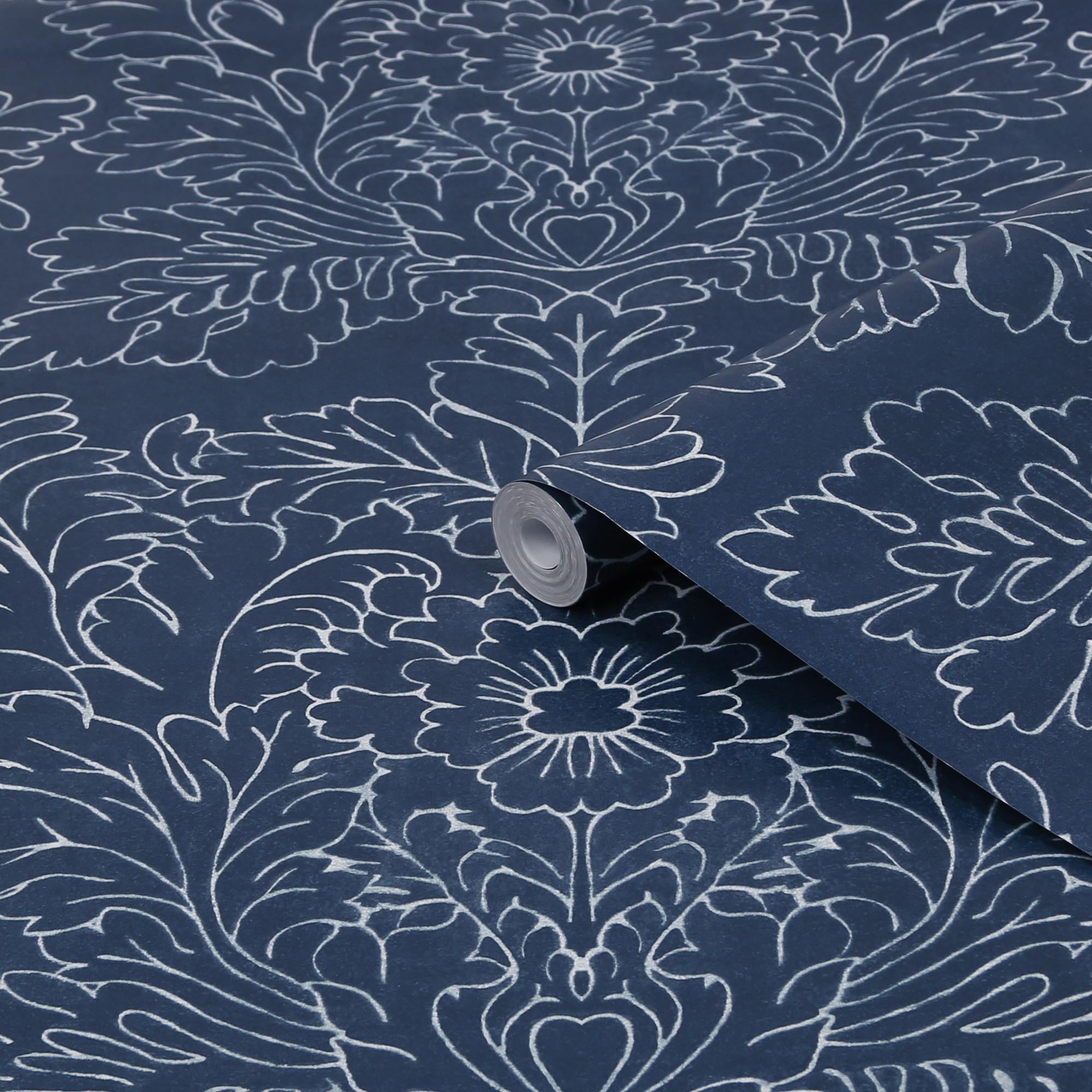 Tapet Laura Ashley Silchester Midnight Seaspray Blå 119852
